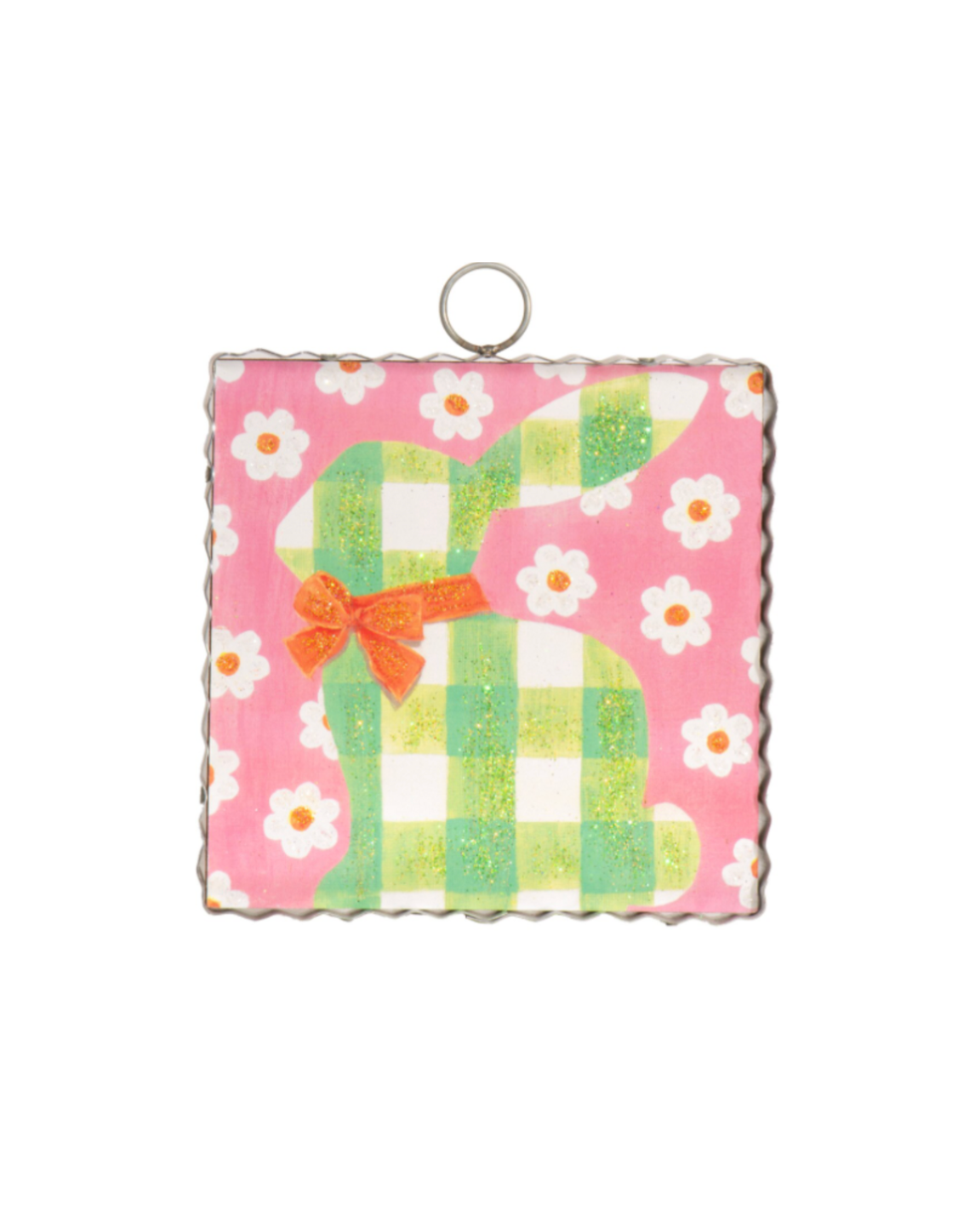 Mini Gingham Bunny Print Charm