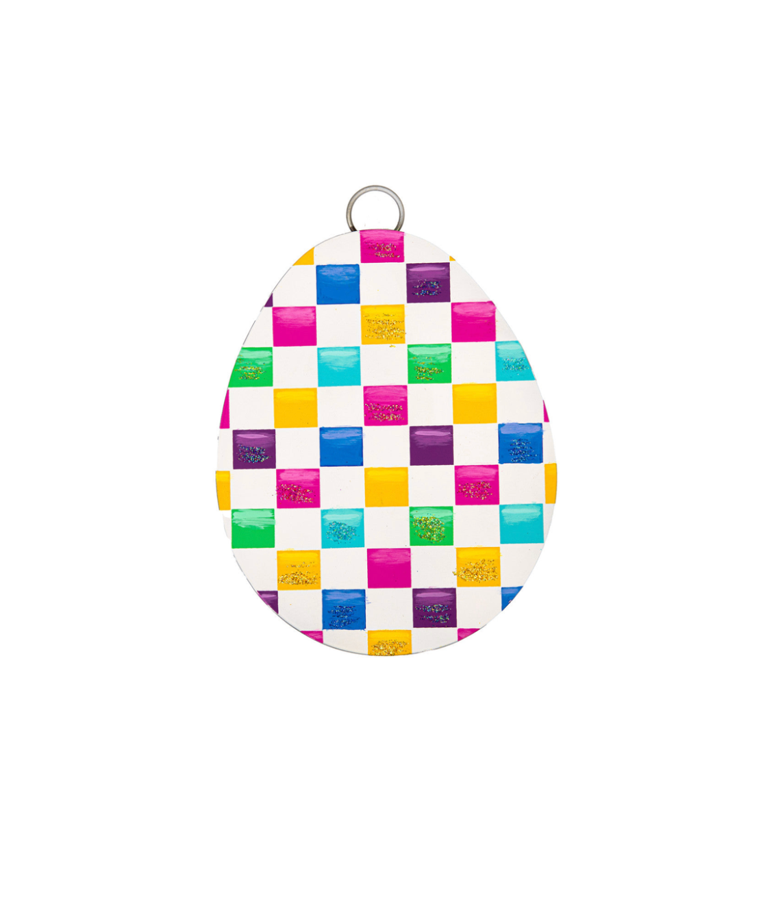 Checked Egg Charm
