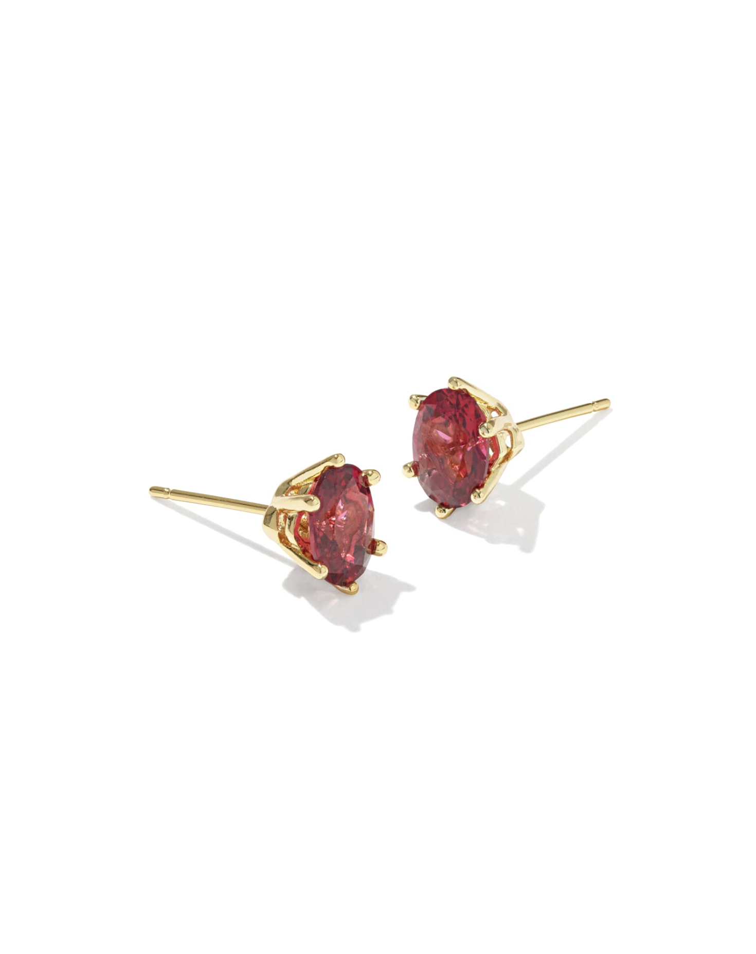 Cailin Gold Crystal Stud Earrings in Red Crystal