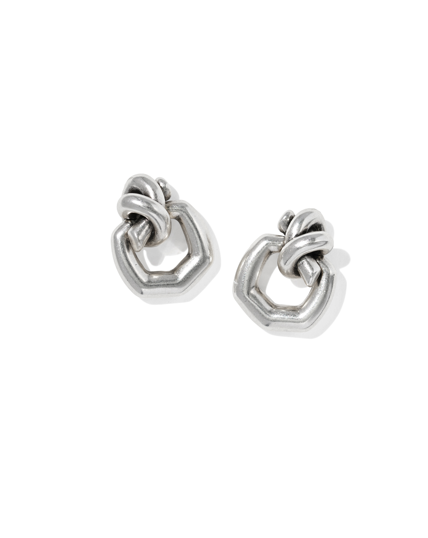 Parker Knot Open Frame Earrings in Vintage Silver