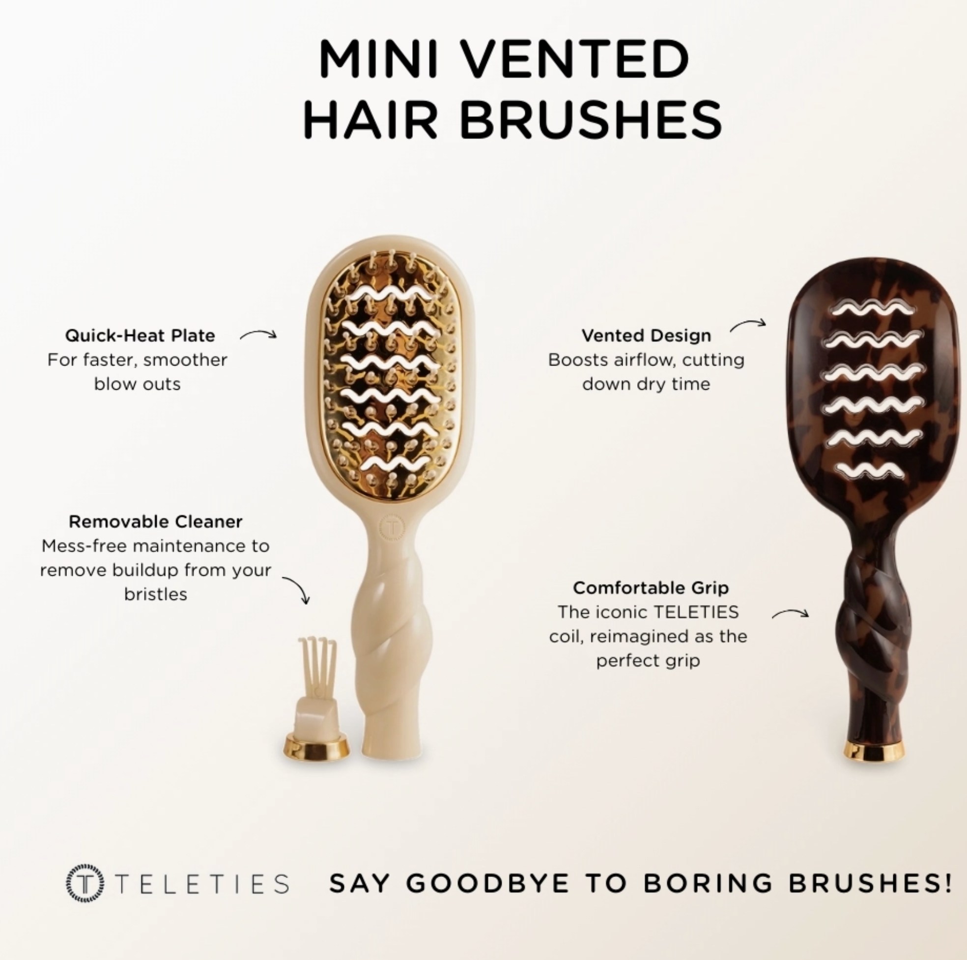 Mini Vented Brush | Tortoise