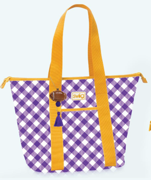 Gameday Gingham Purple & Gold Zippie 36 Cooler