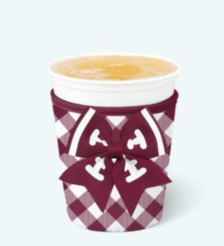 Gameday Gingham Maroon Iced Cup Coolie