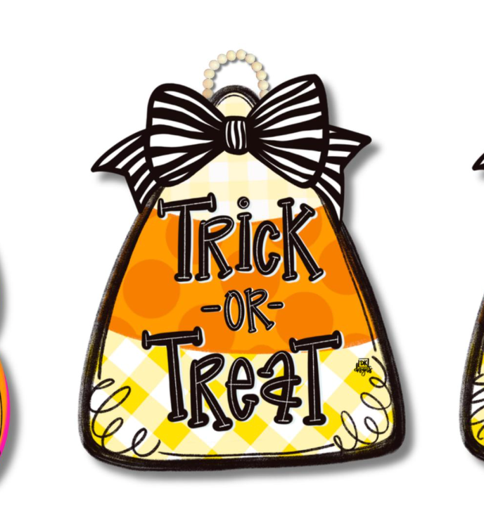Candy Corn Trick or Treat Door Hanger