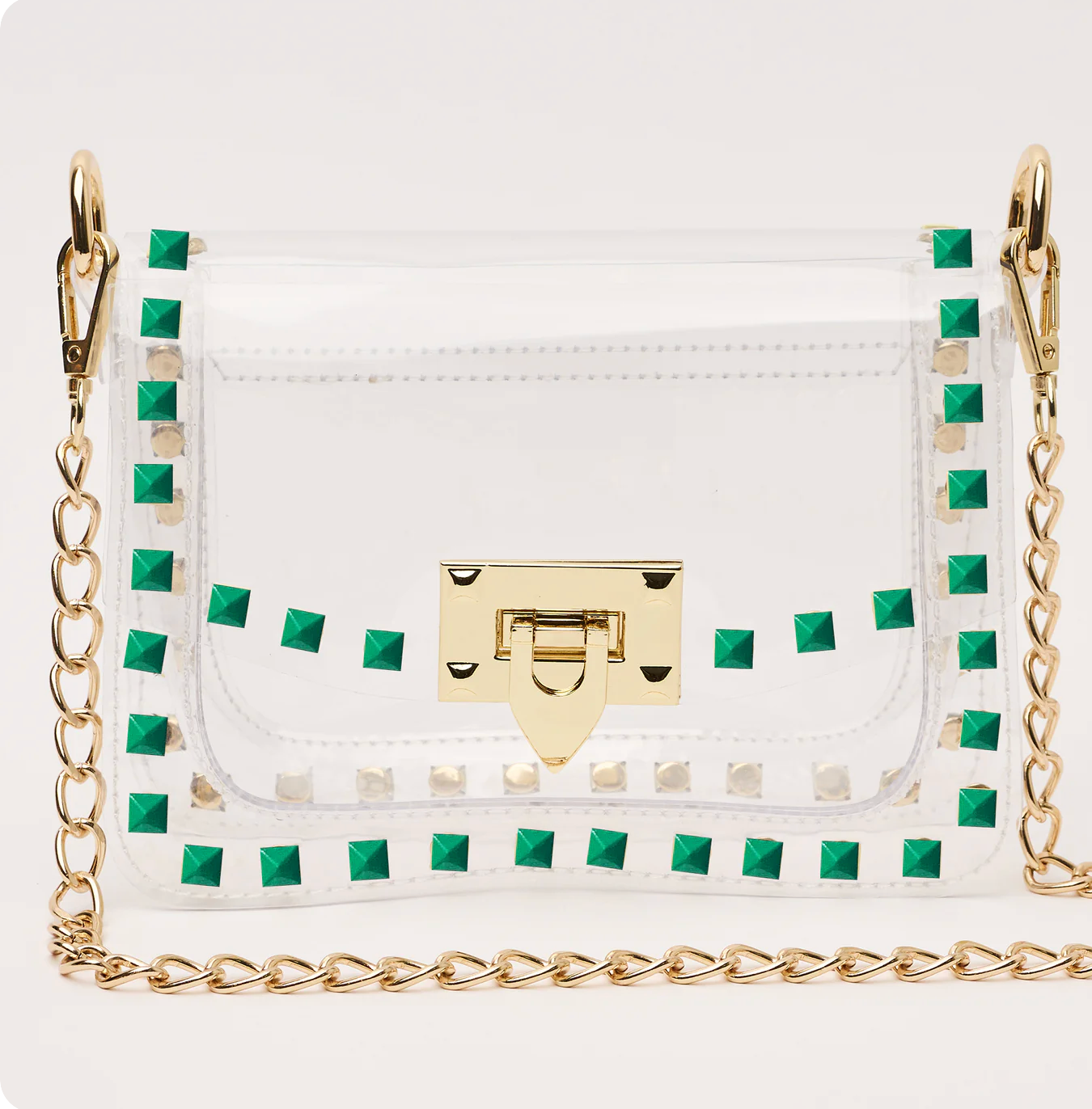 The Jackie Clear Purse in Green