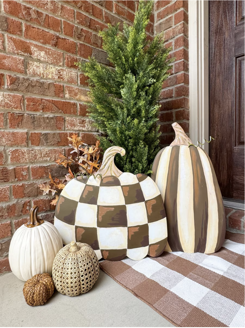 Chocolate Striped & Checked Pumpkins