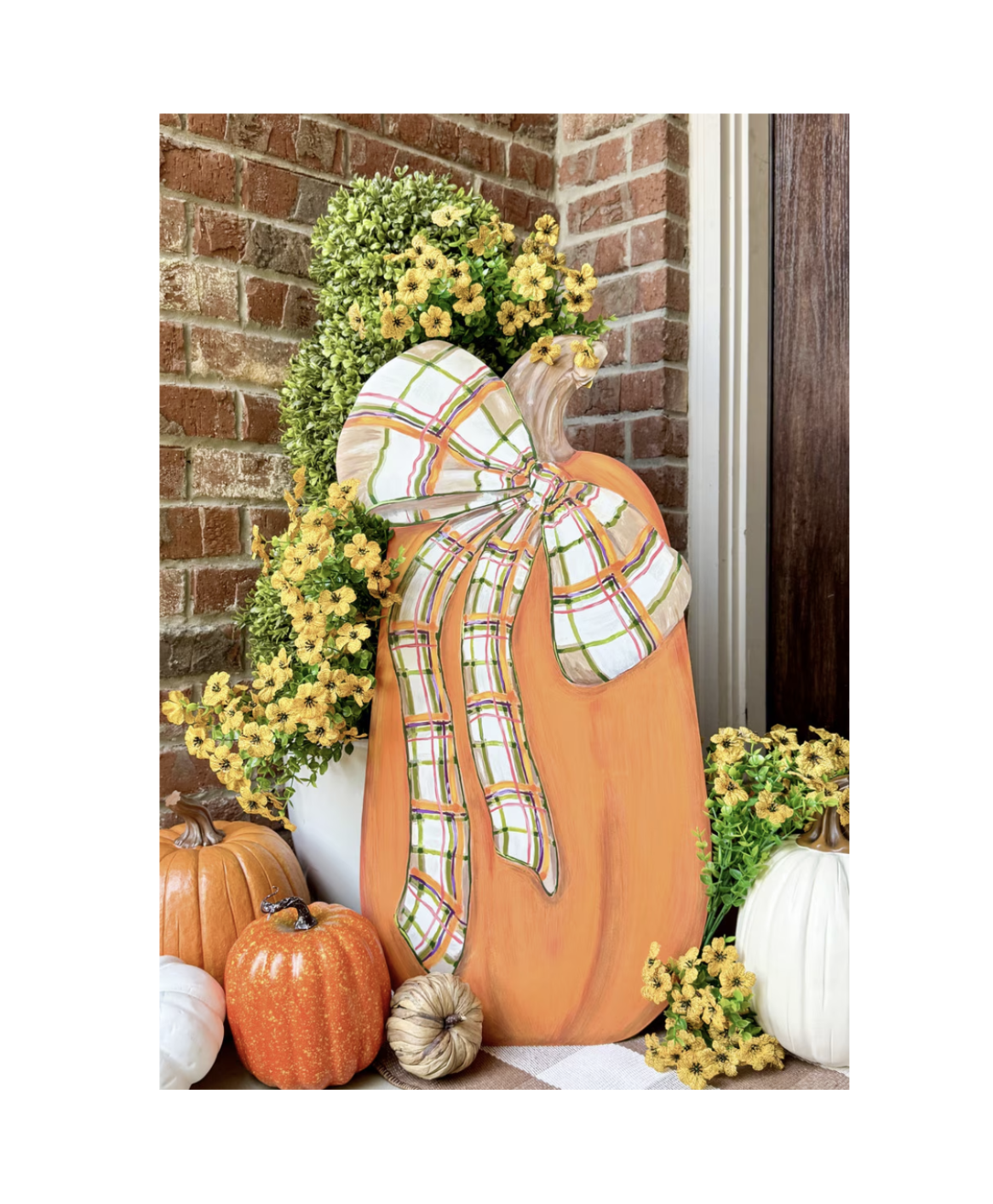 Large Modern Plaid Pumpkin