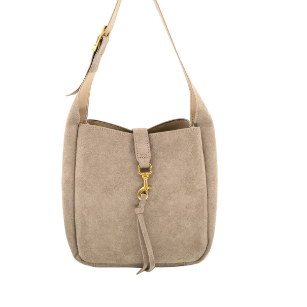 Suede Season Shoulder Bag in Taupe