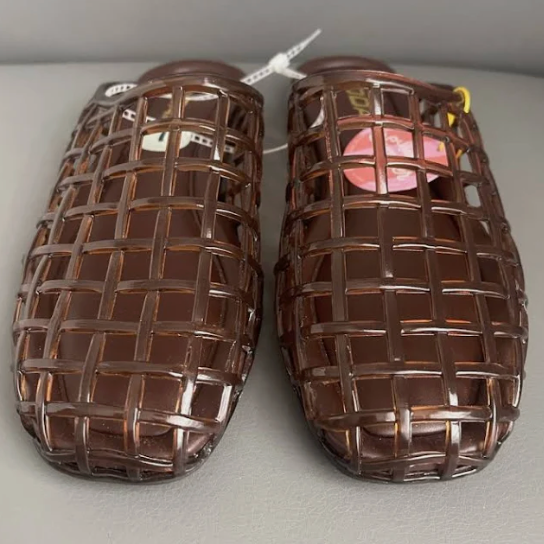 Jelly Slip On Flats in Brown