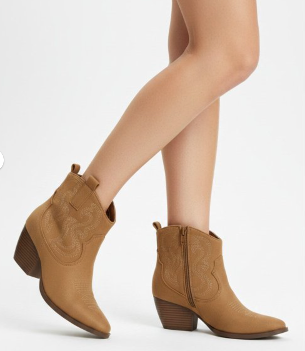 Western Booties in Brown