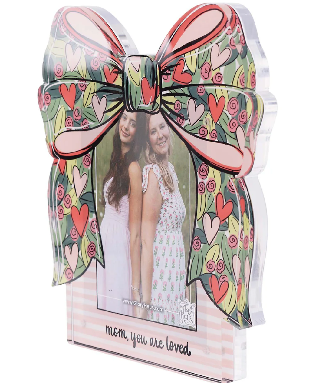 Hearts and Flowers Mom Acrylic Frame