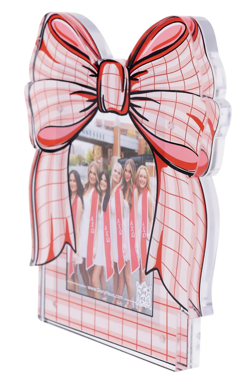 Red/ Pink Bow Acrylic Frame
