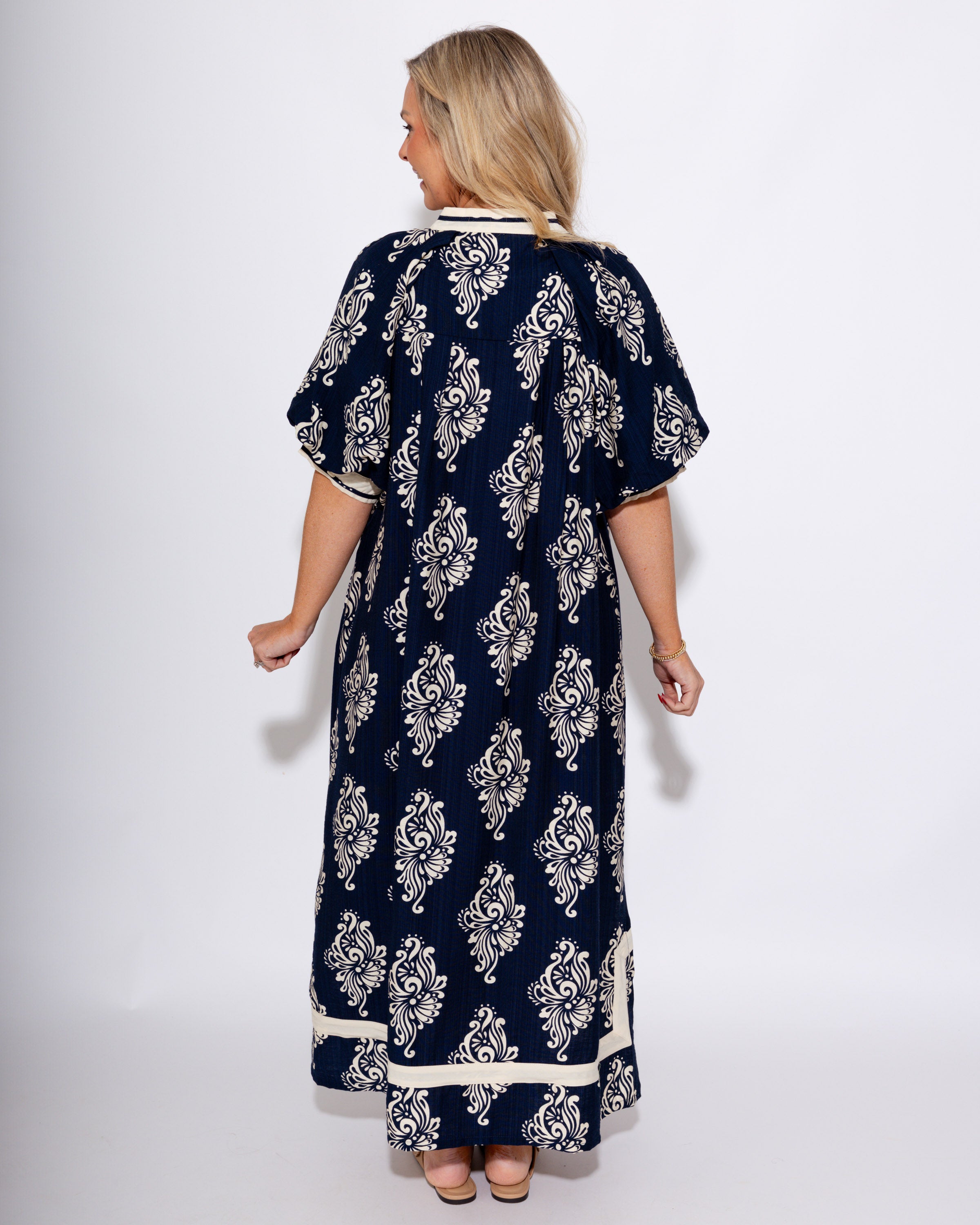 Abstract Print Midi Dress