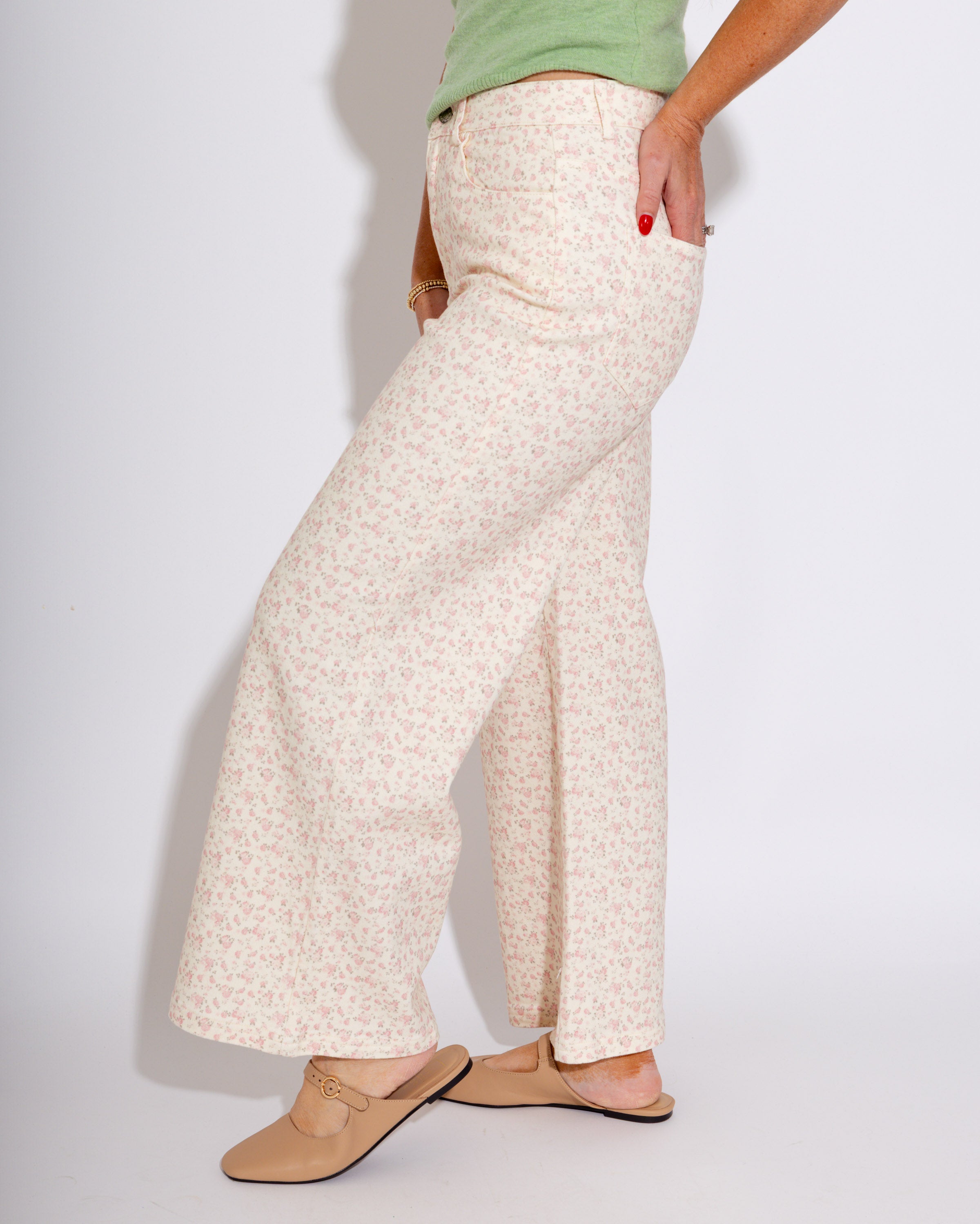 Floral Barrel Leg Jeans