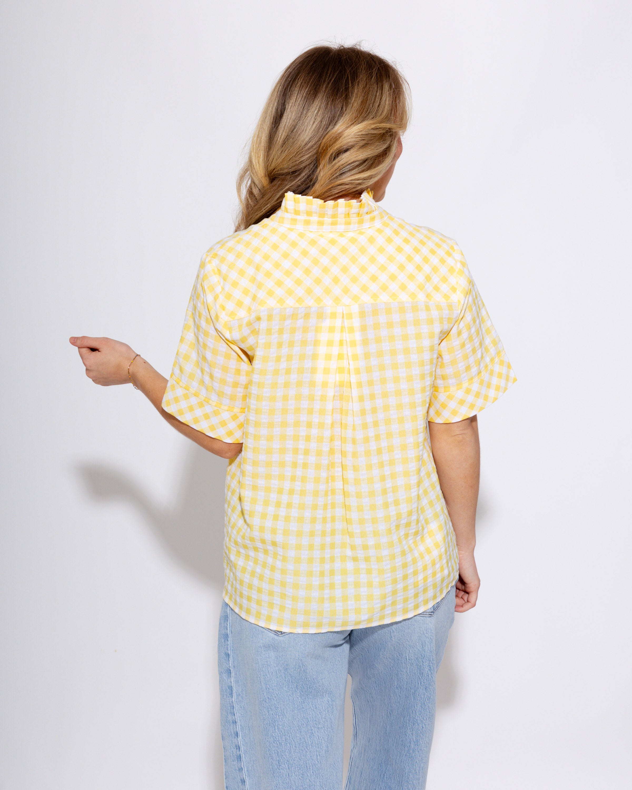 Sweet & Classic Gingham Top in Lemon
