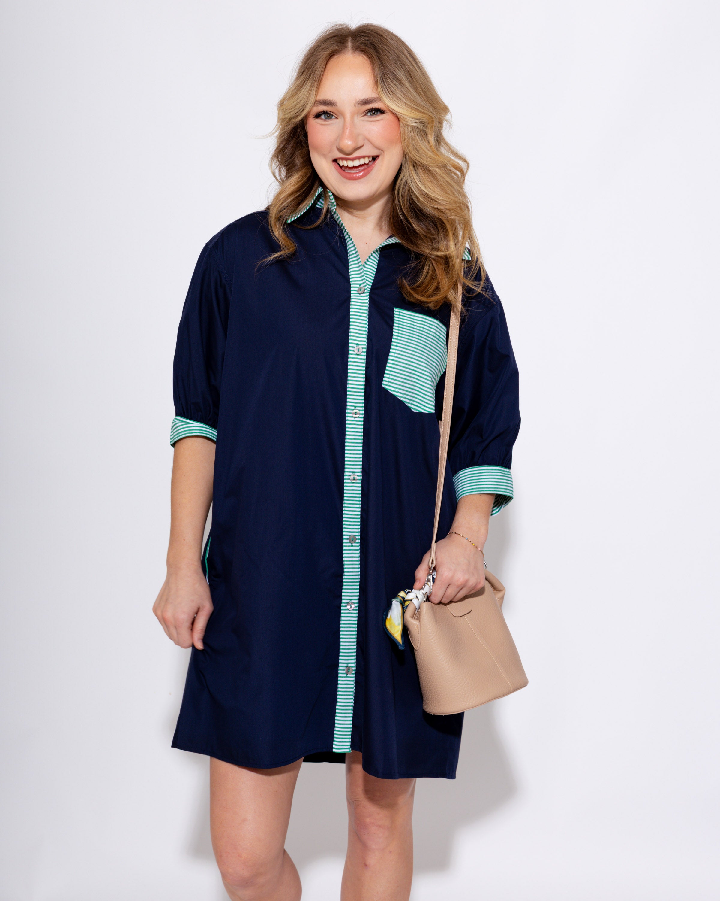 Timeless Contrast Stripe Mini Dress