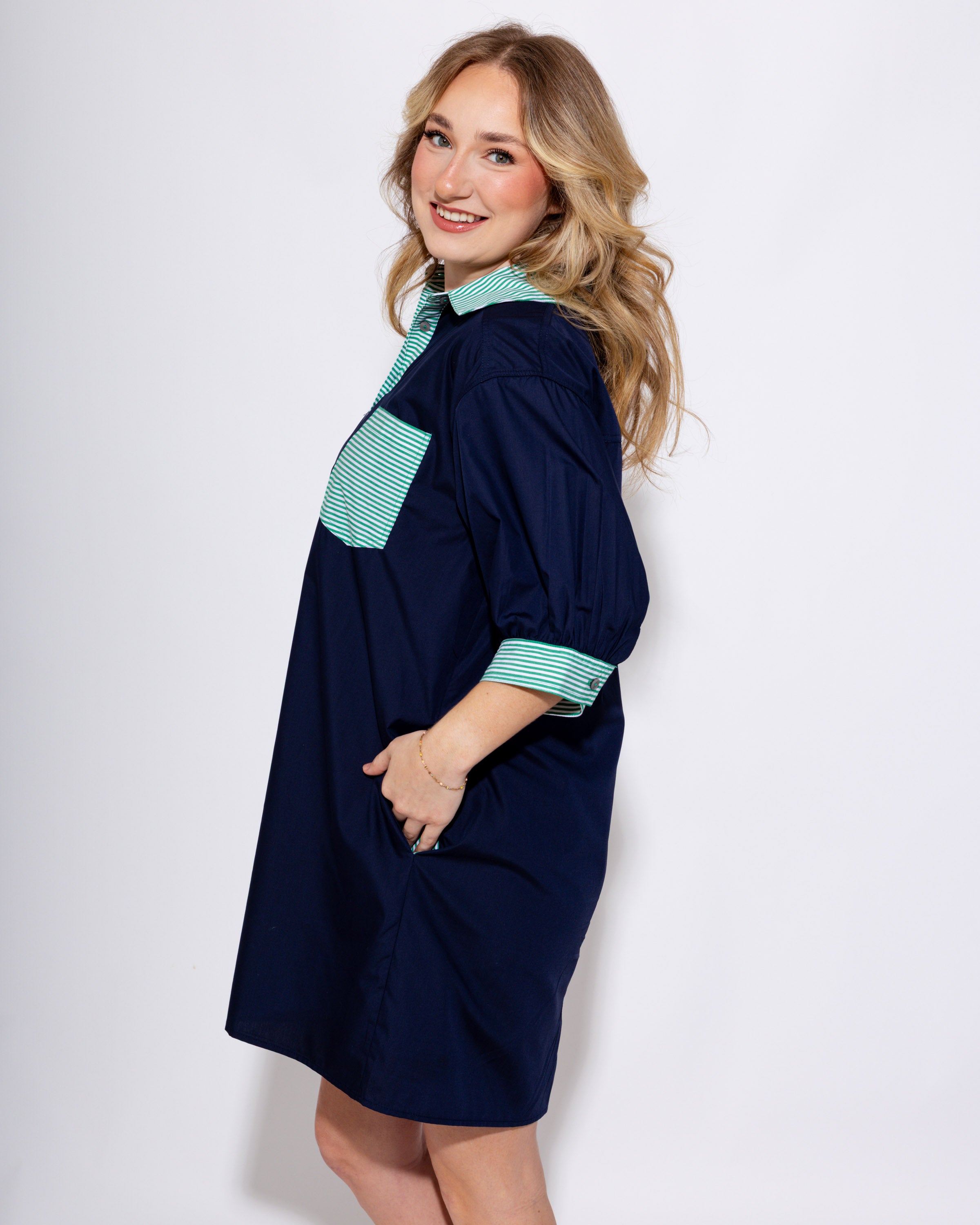 Timeless Contrast Stripe Mini Dress