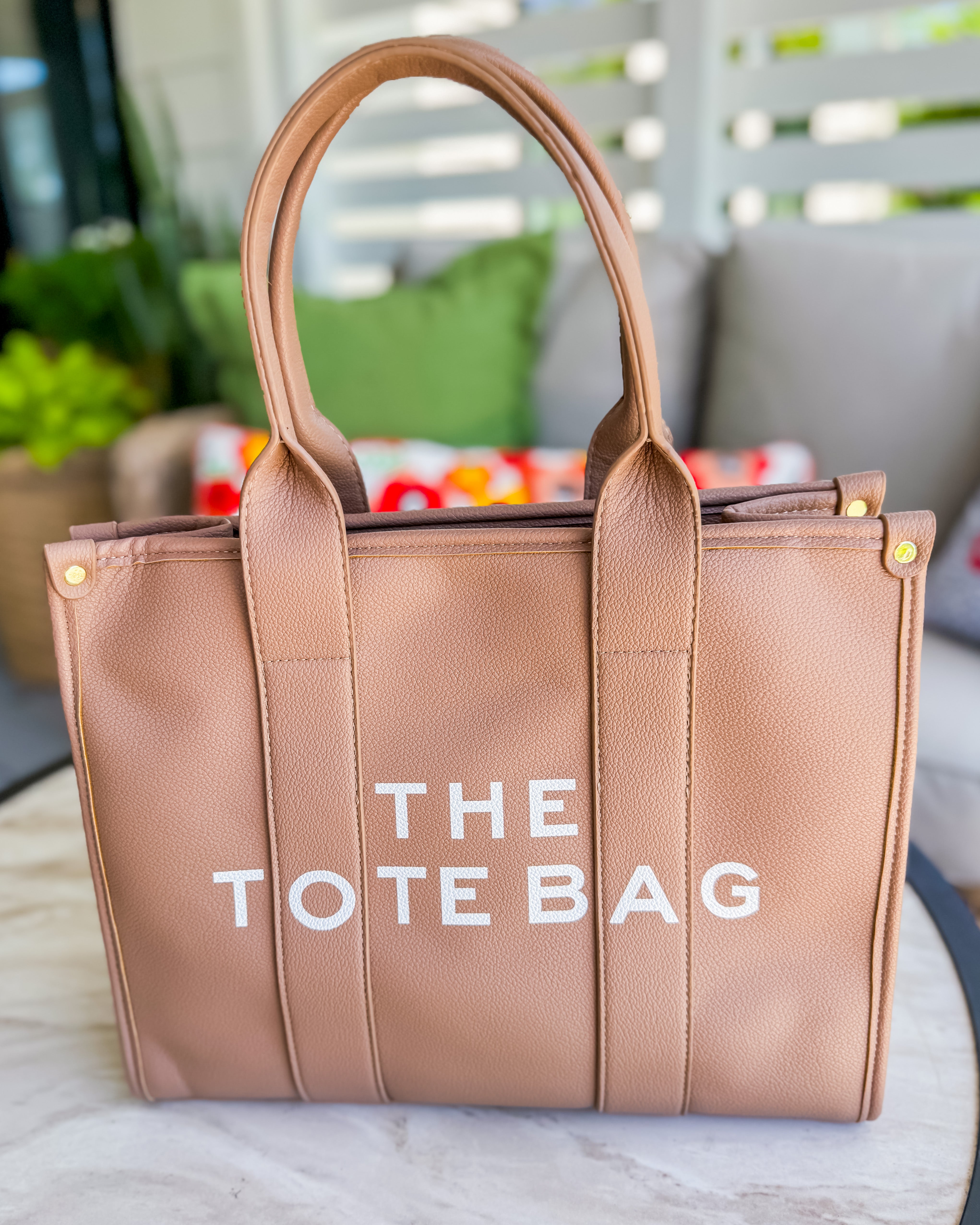 Large Canvas Tote Bag in Tan