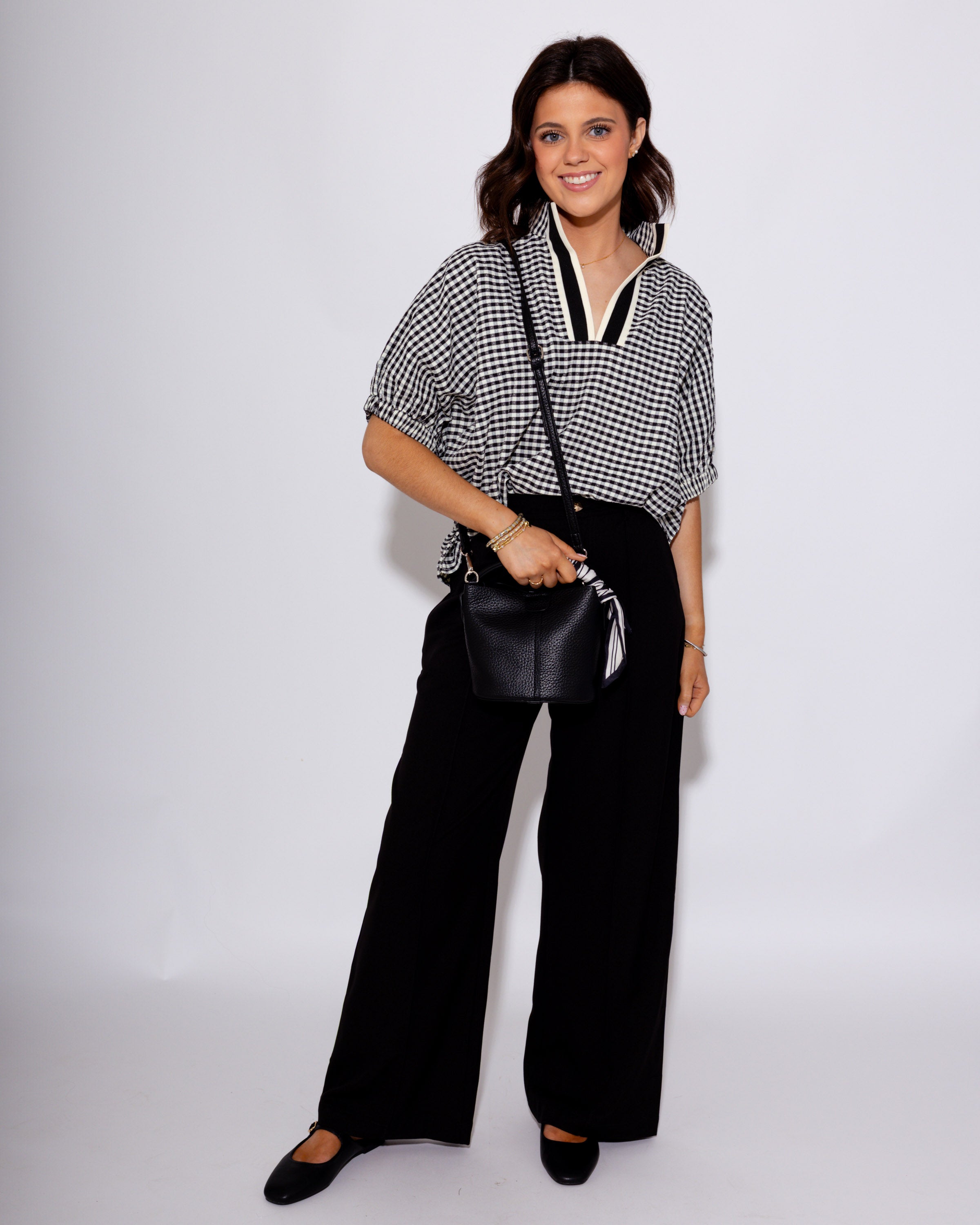 Sleek High-Rise Black Denim Trousers