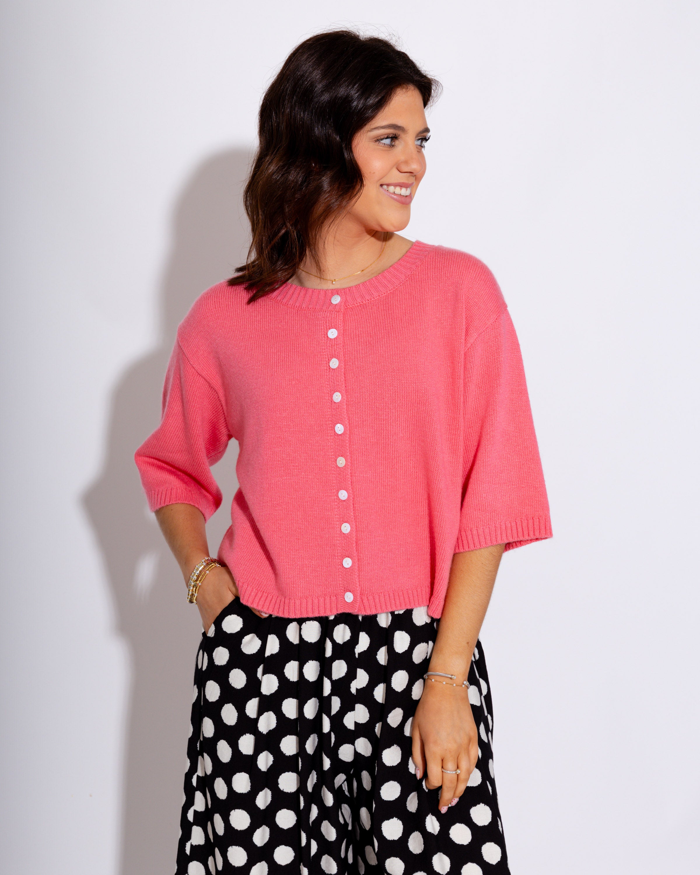 Ivy Jane | Cardigan Sweater Top in Coral