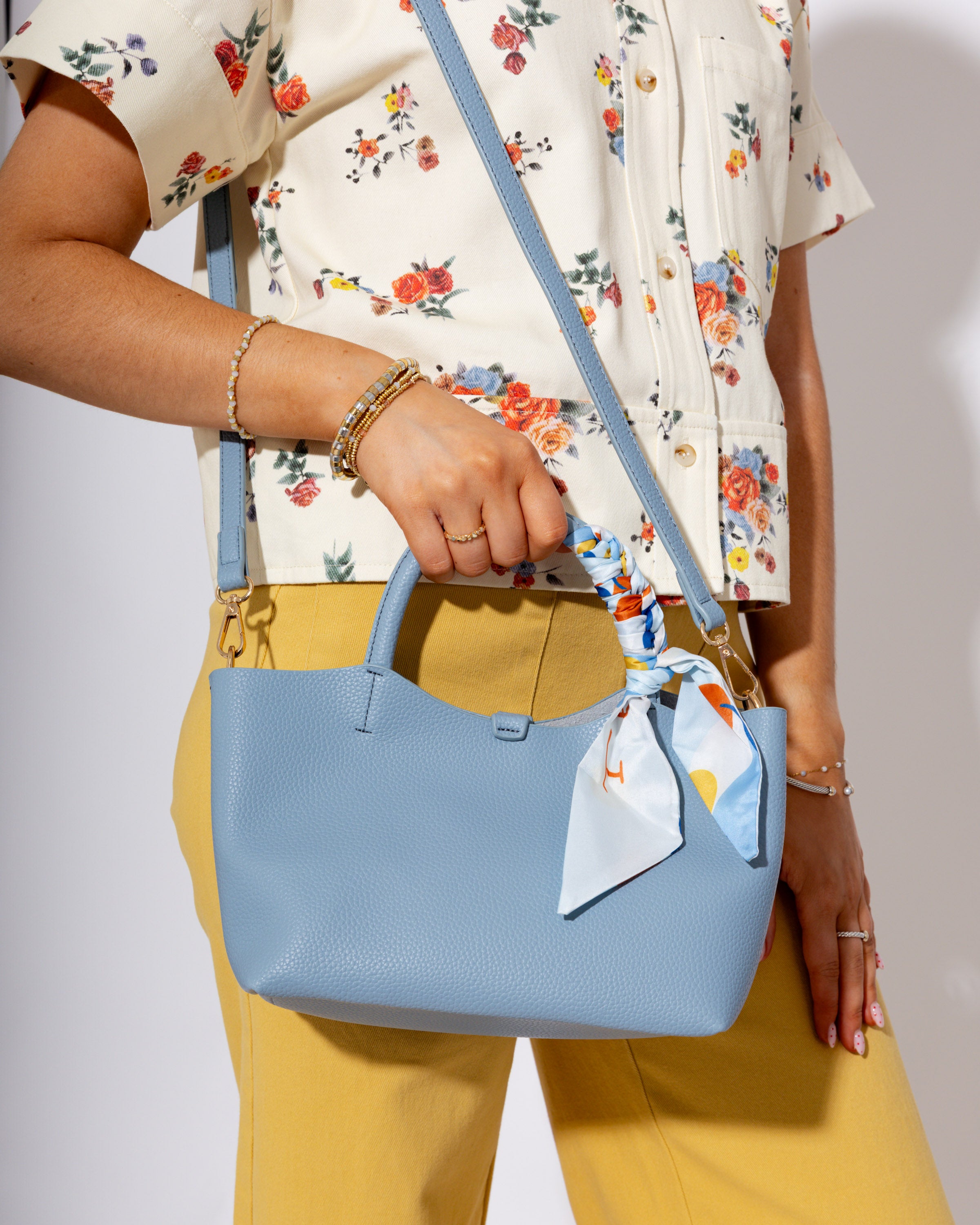 Timeless Bucket Crossbody in Light Blue