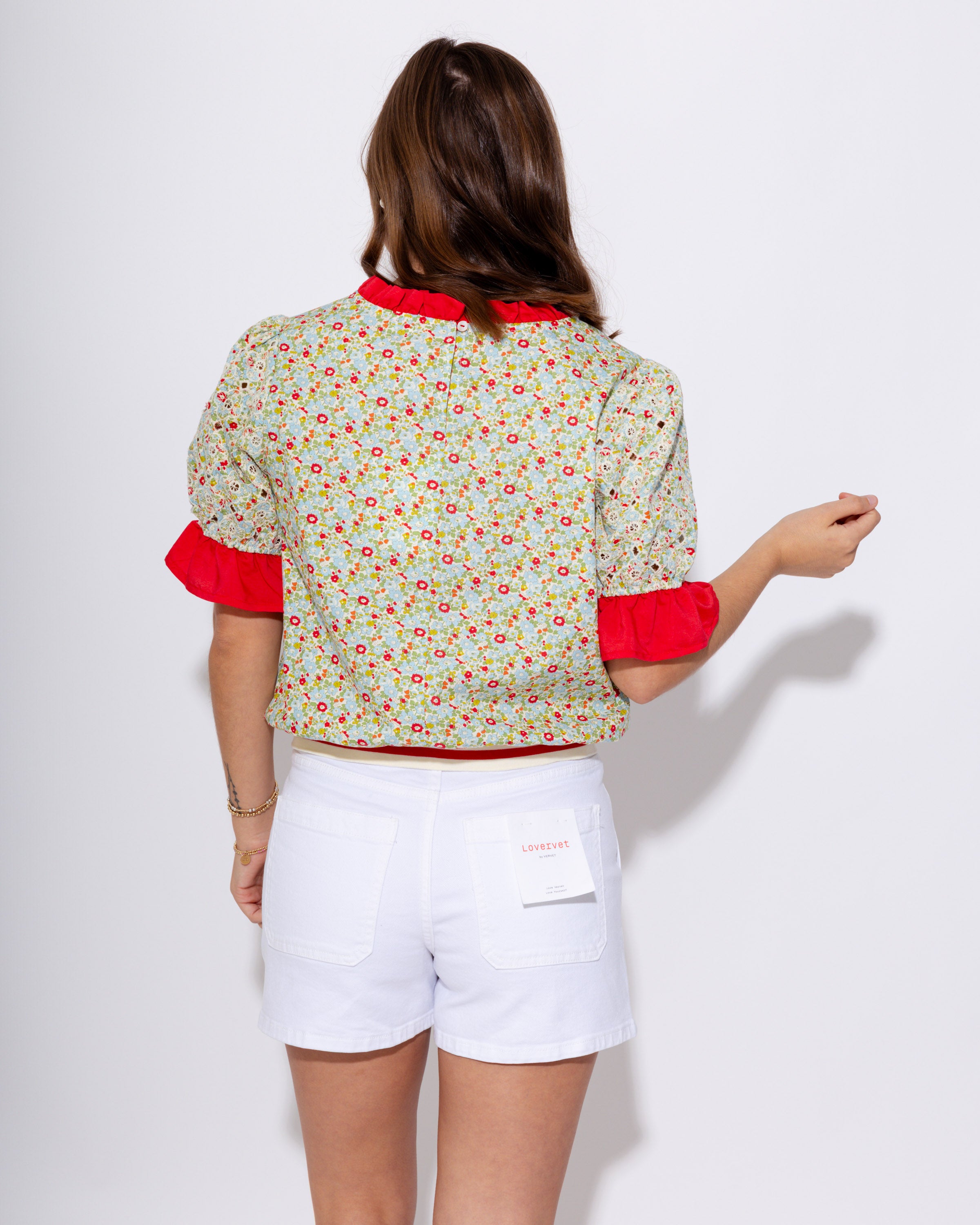 Stripe Band Floral Top