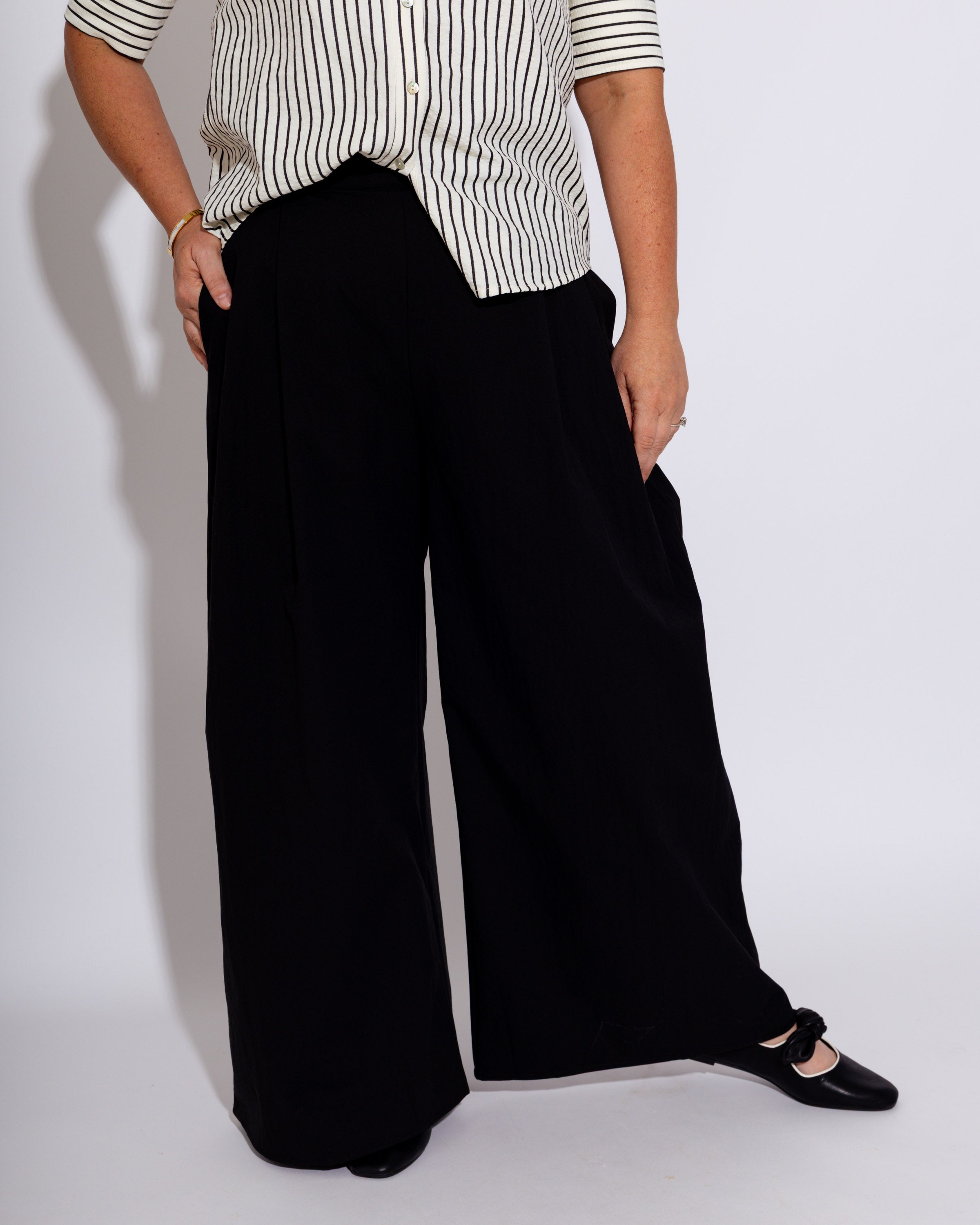 Day-to-Night Black Pant Set