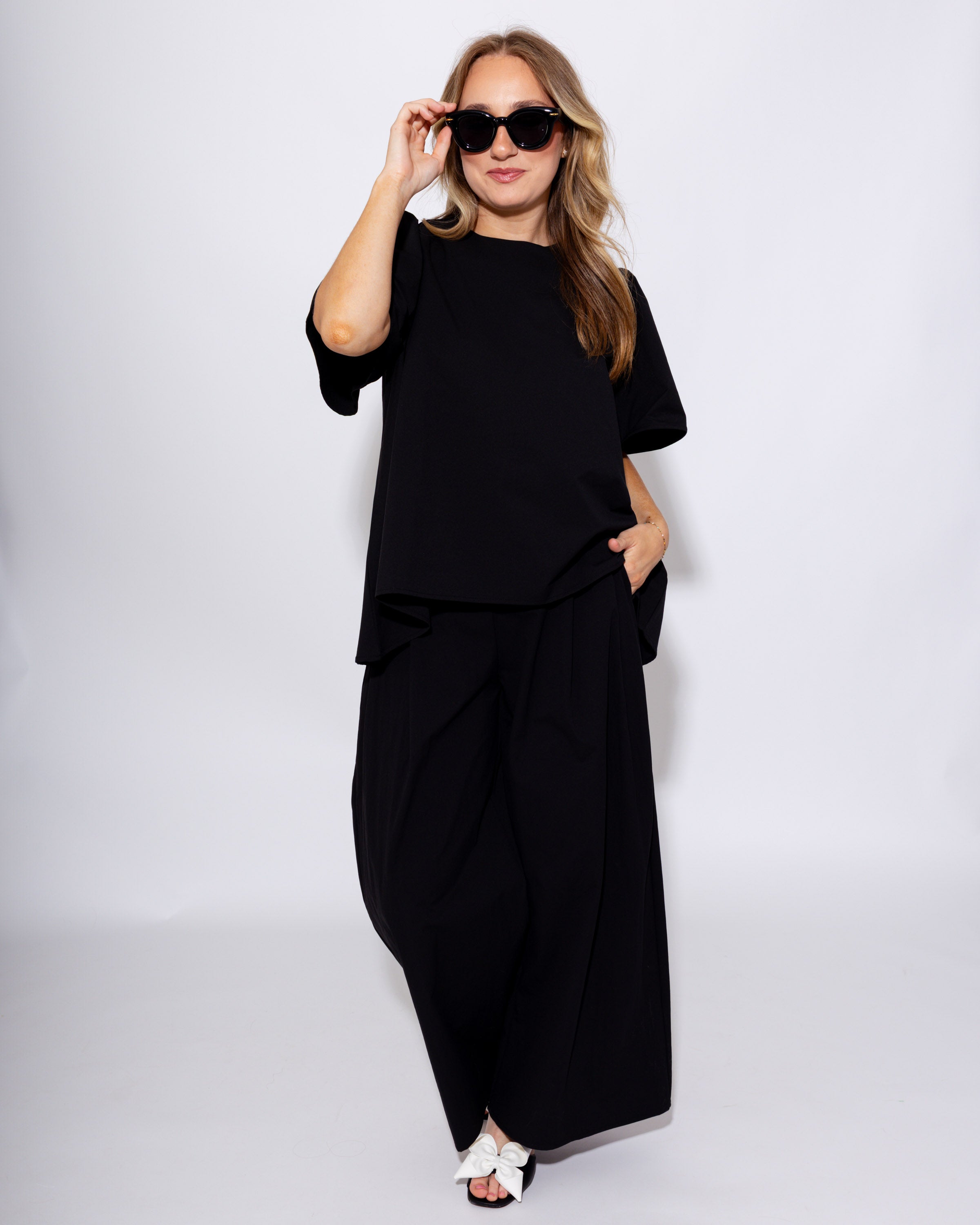 Day-to-Night Black Pant Set