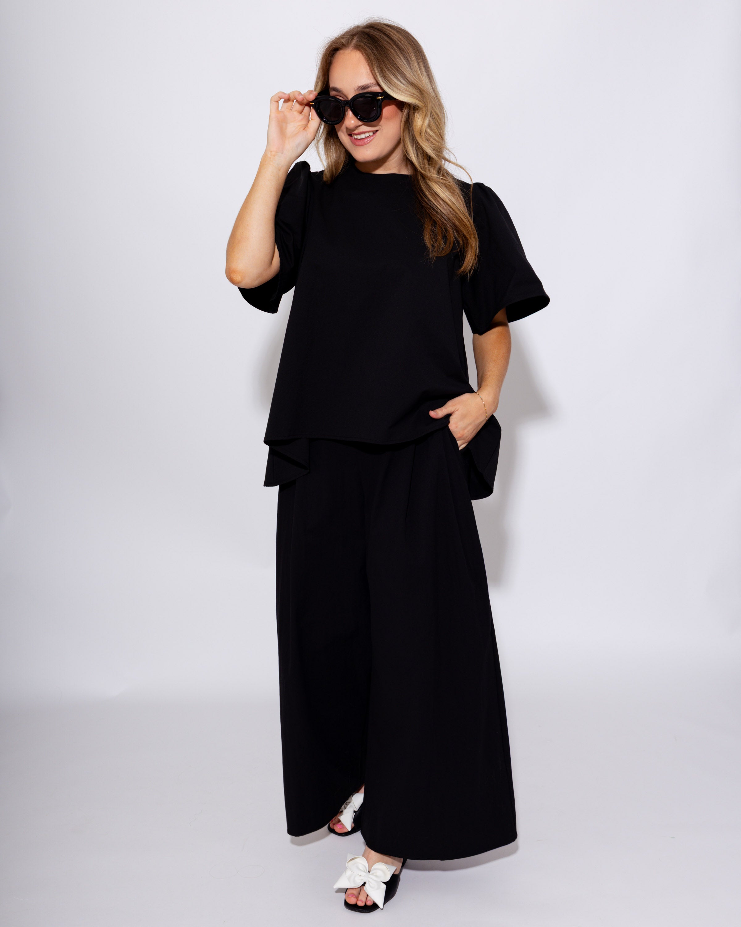 Day-to-Night Black Pant Set