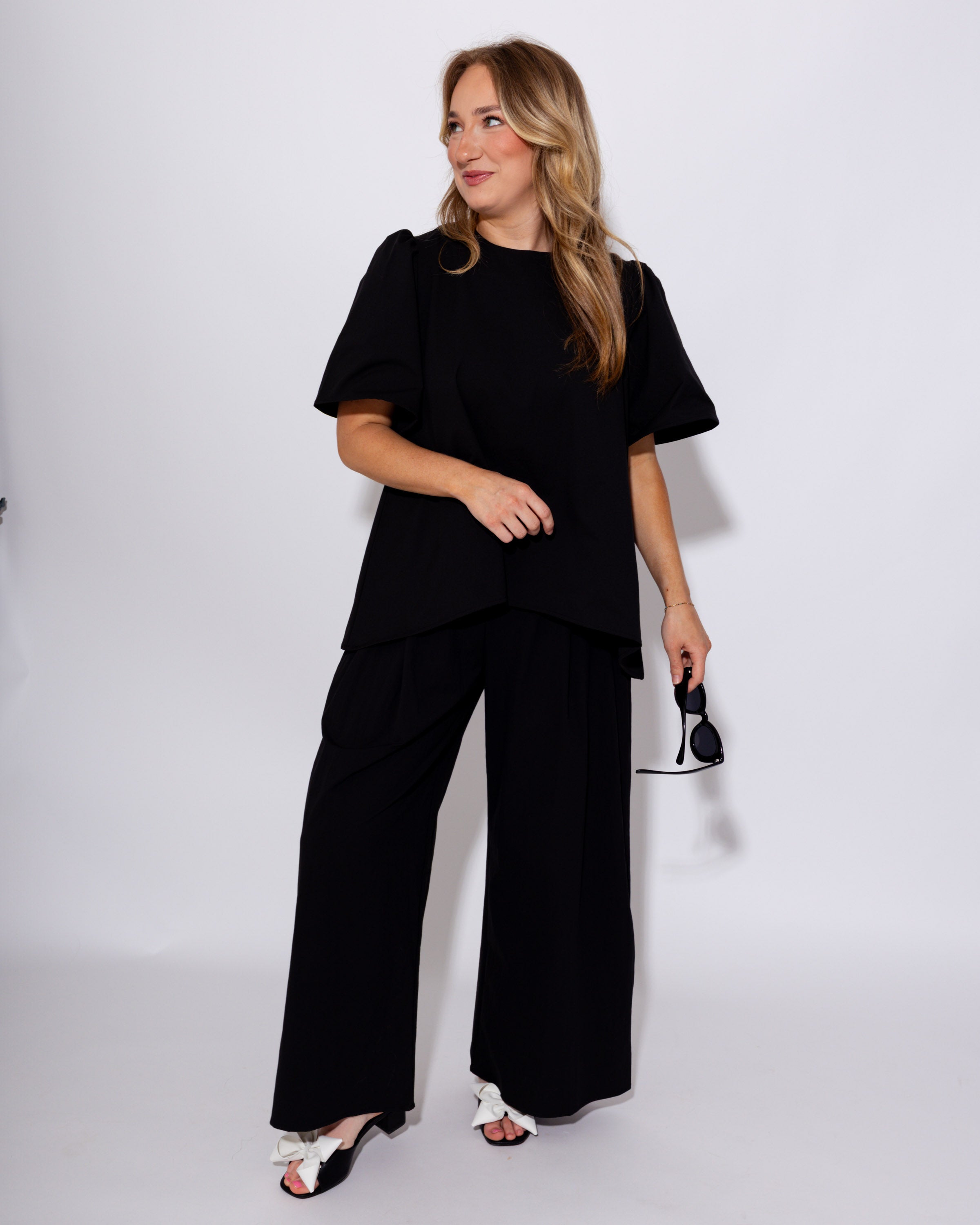 Day-to-Night Black Pant Set