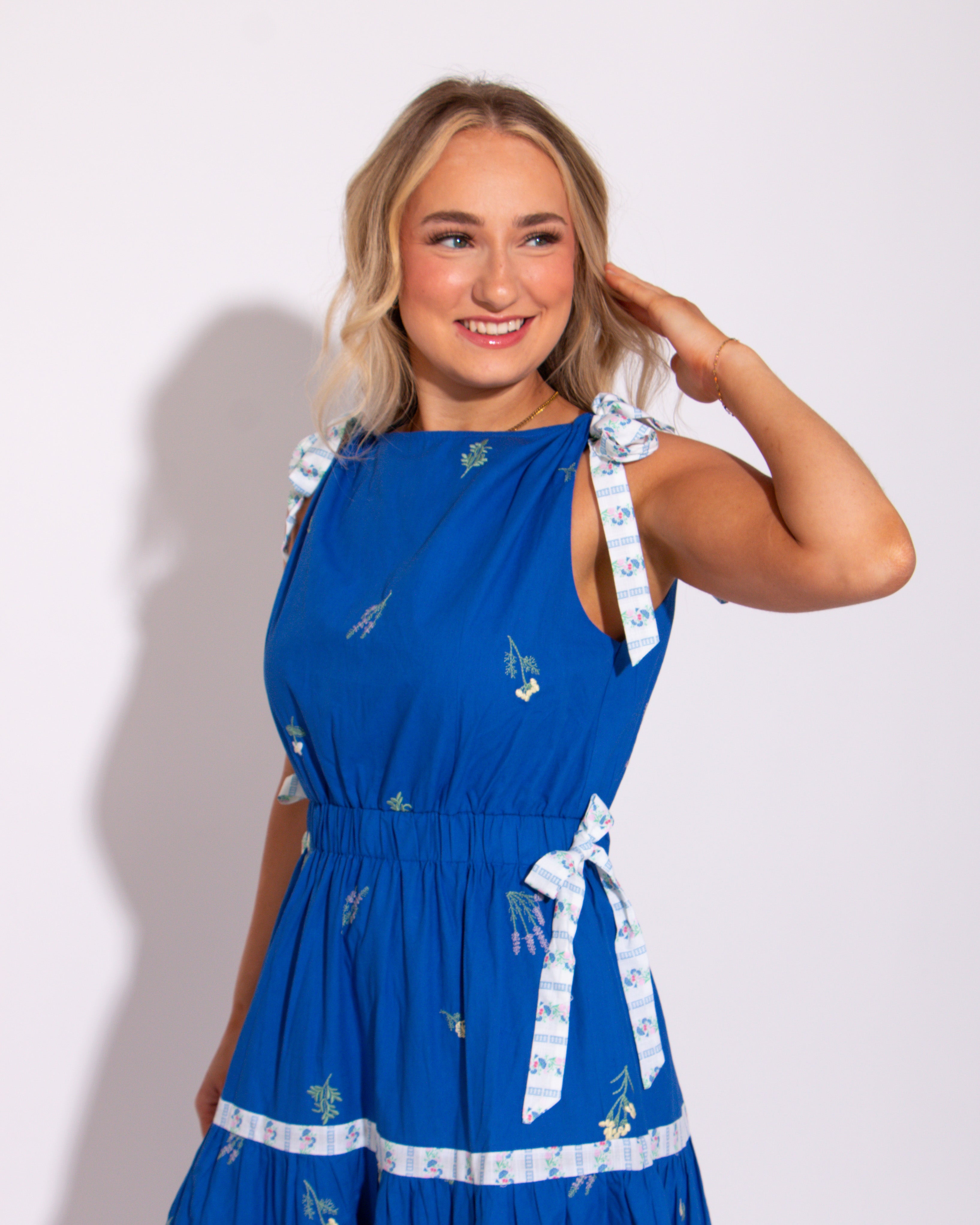 The Blue Petal Midi Dress Gaudie and Company The Blue Petal Midi Dress Gaudie and Company