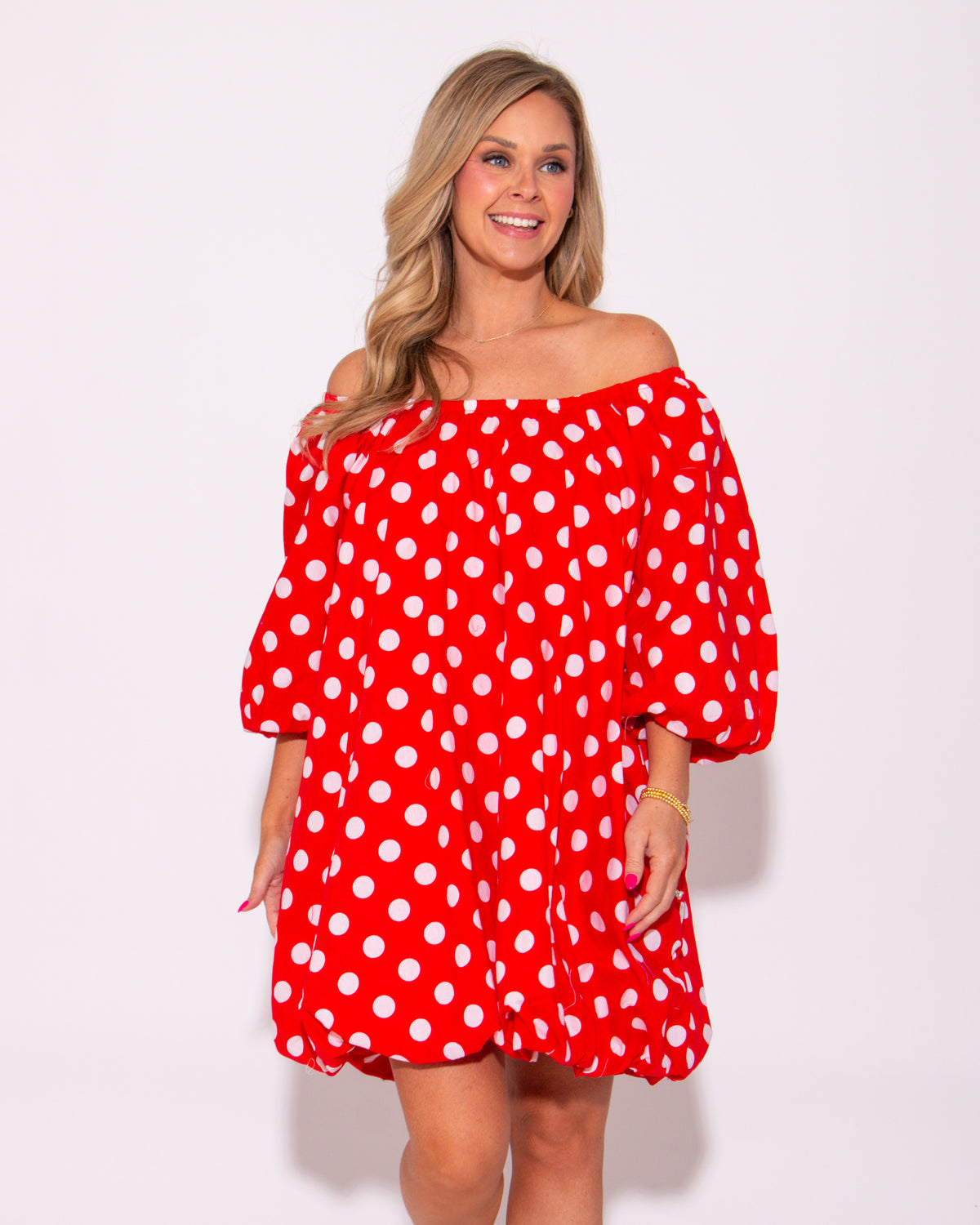 Bubble Dot Beauty Red Polka Dot Dress — Gaudie and Company