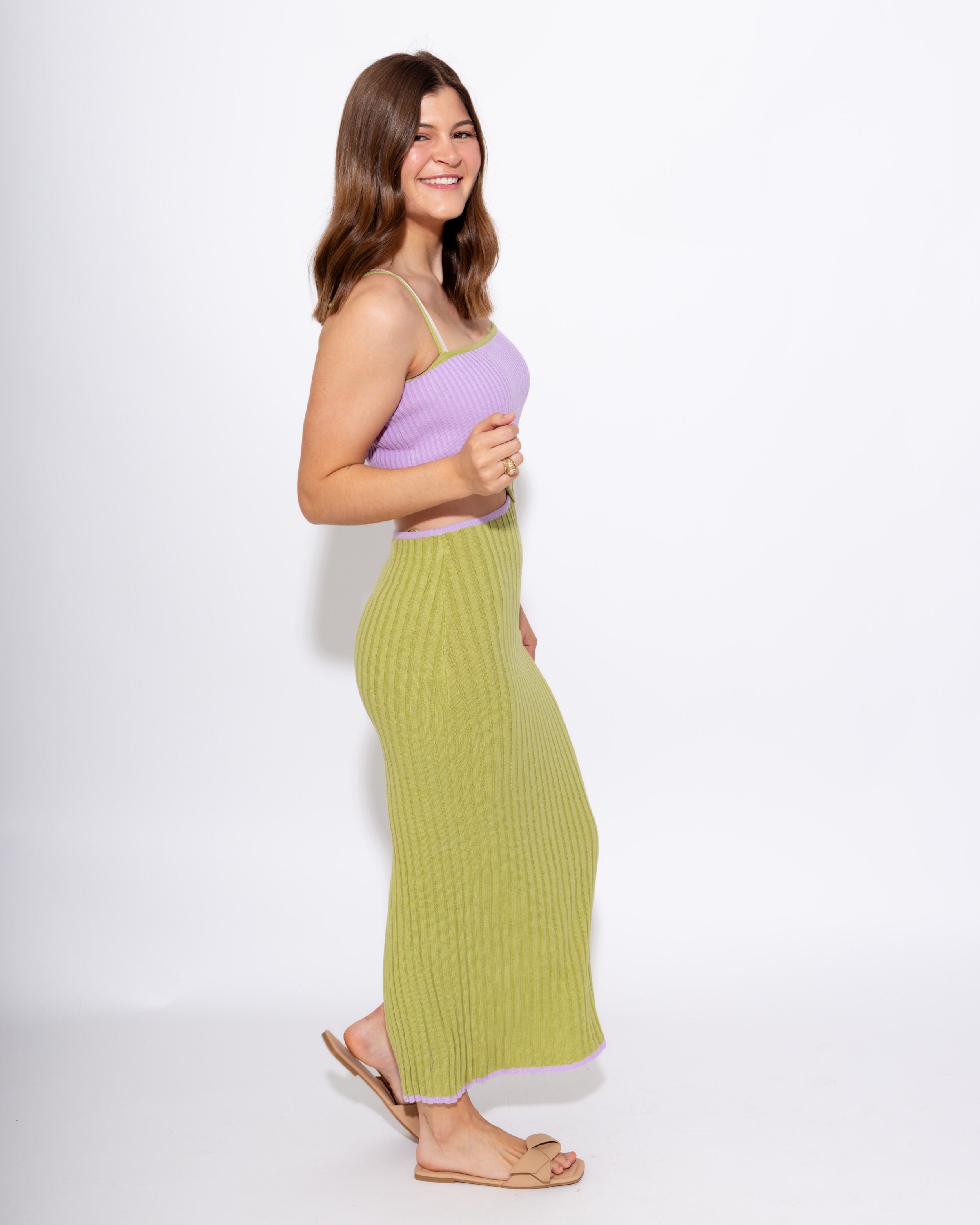 Colorblock Cutout Bodycon Midi Dress