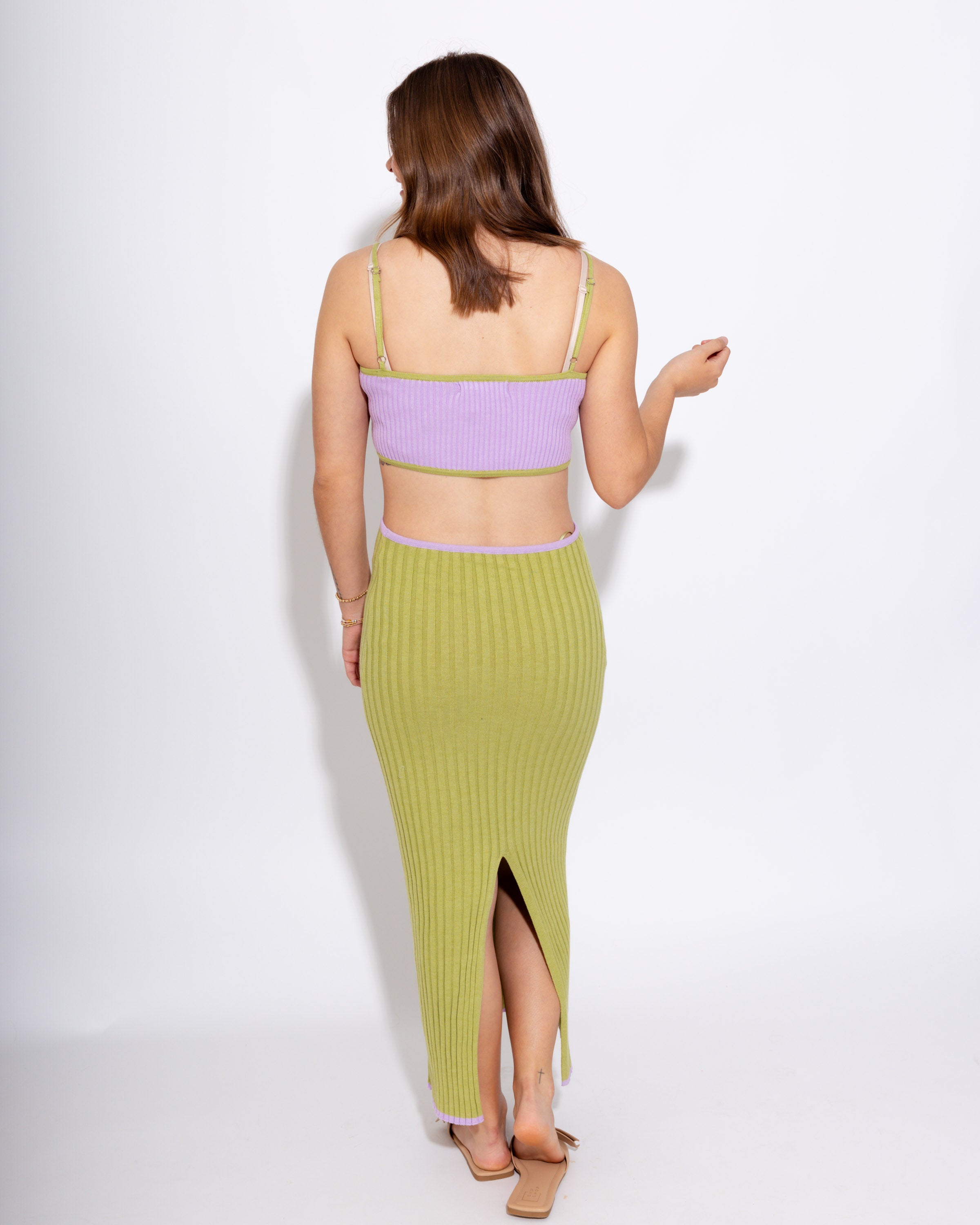 Colorblock Cutout Bodycon Midi Dress