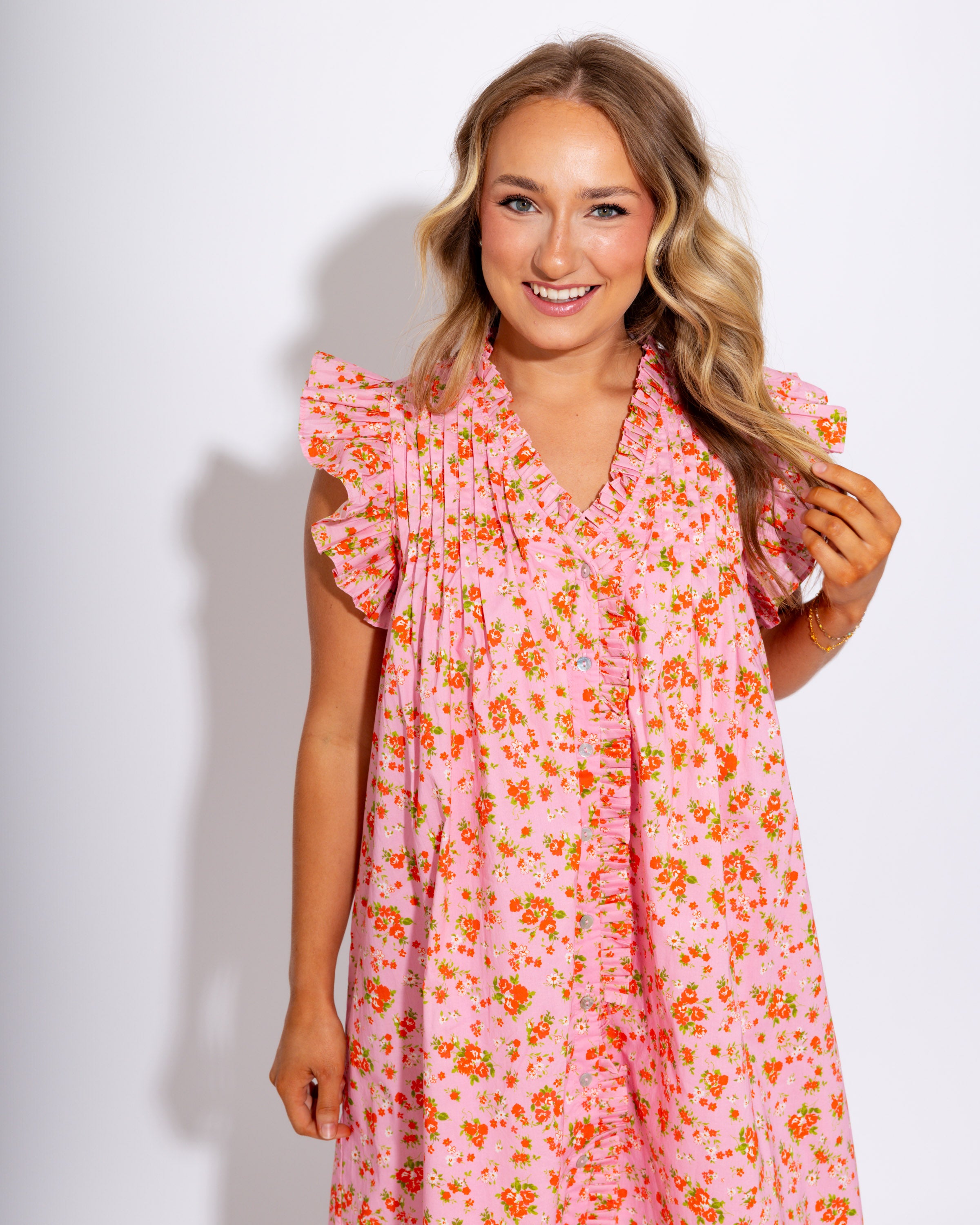 Floral Flutter Sleeve Mini Dress