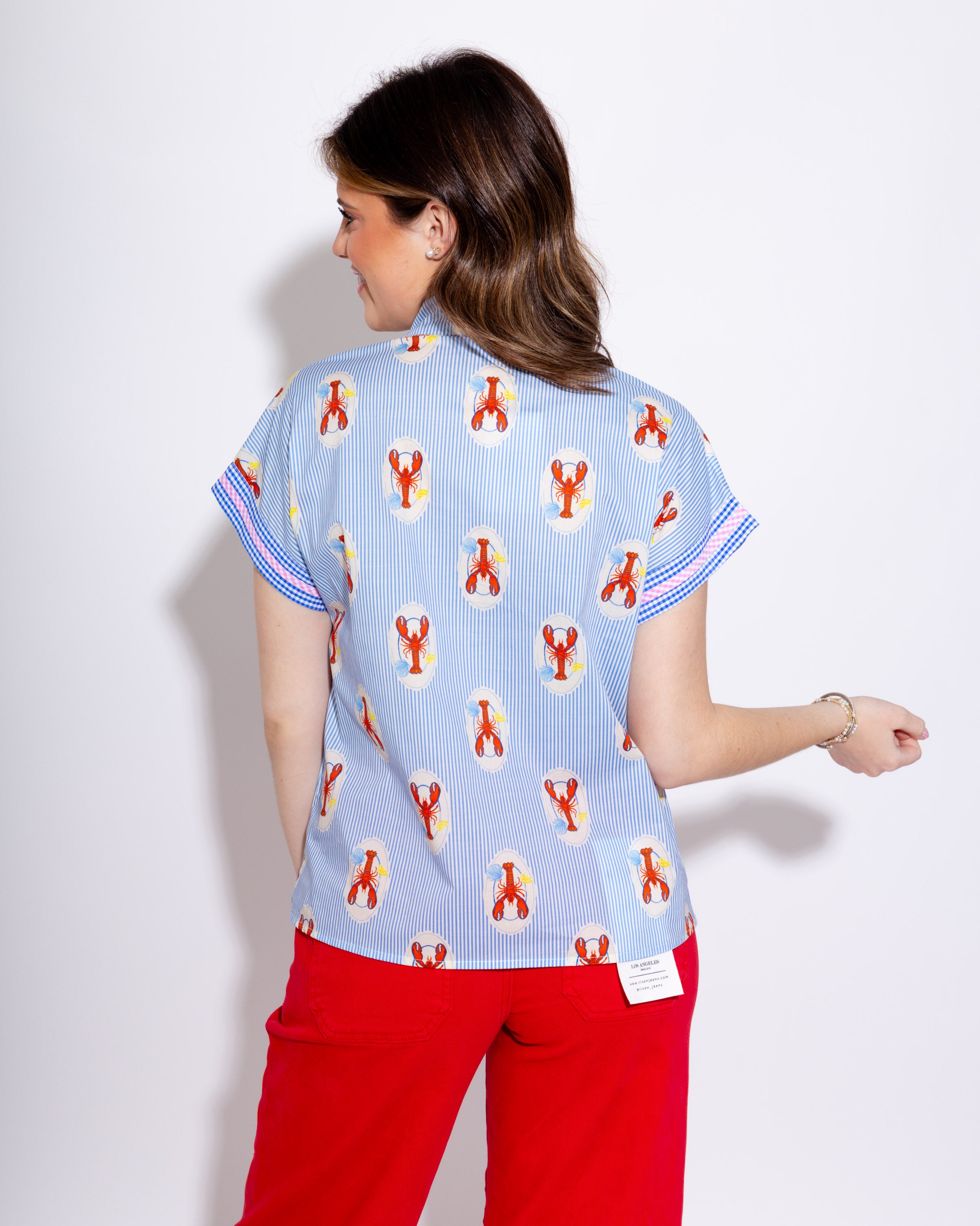 Striped Crawfish & Gingham Accent Top