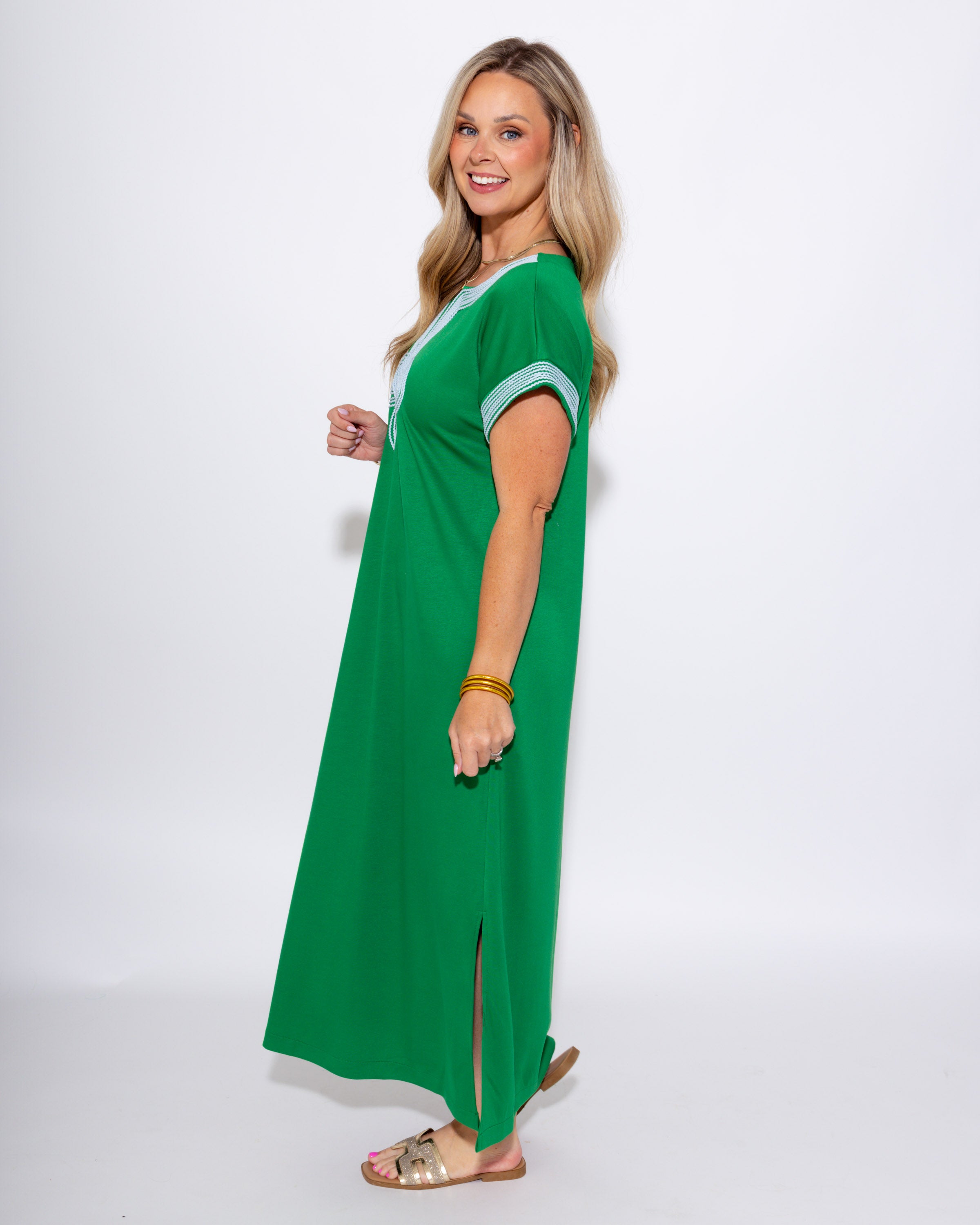 Patch Embroidery Midi Dress