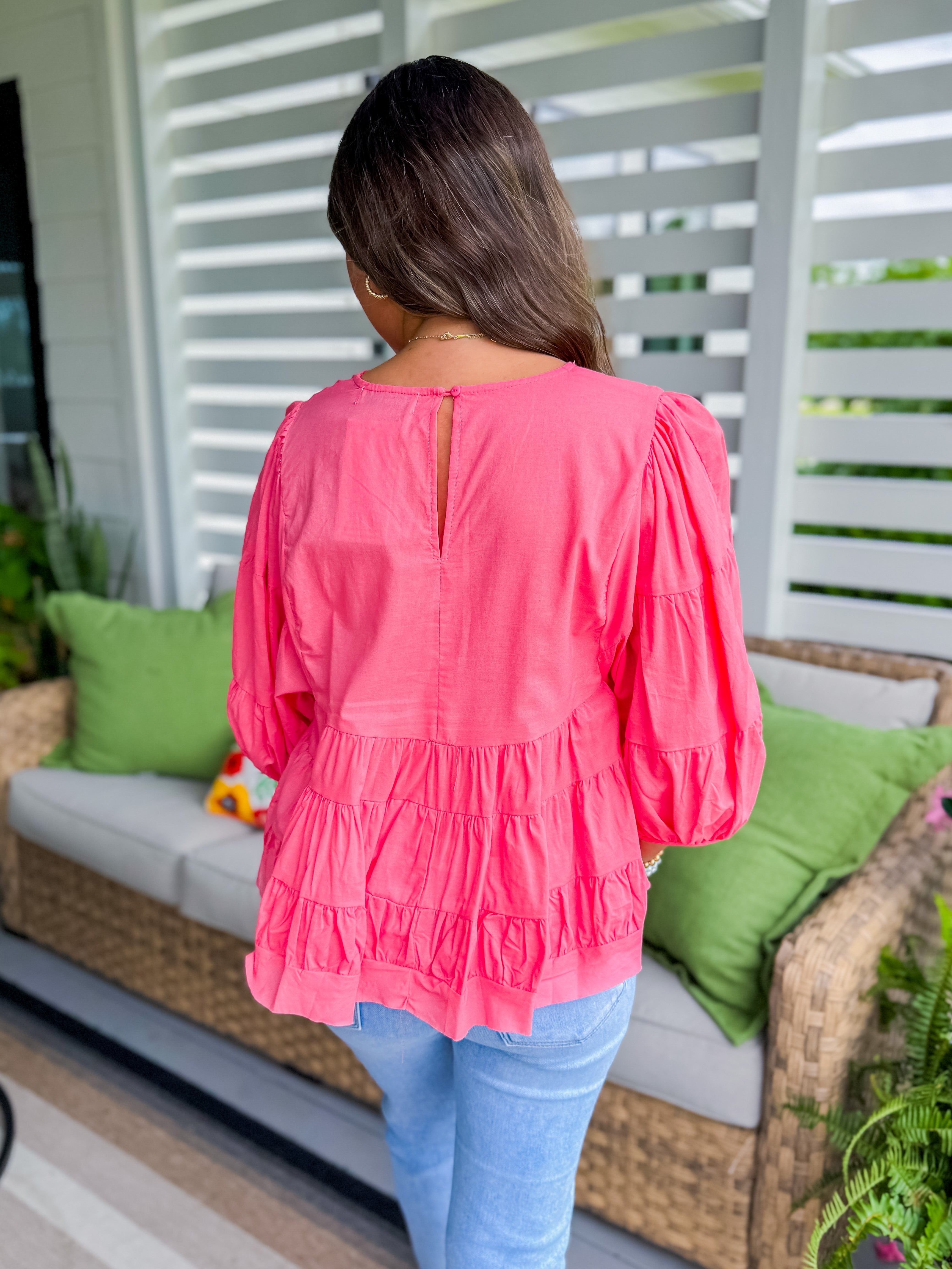 Coral Tiered Top