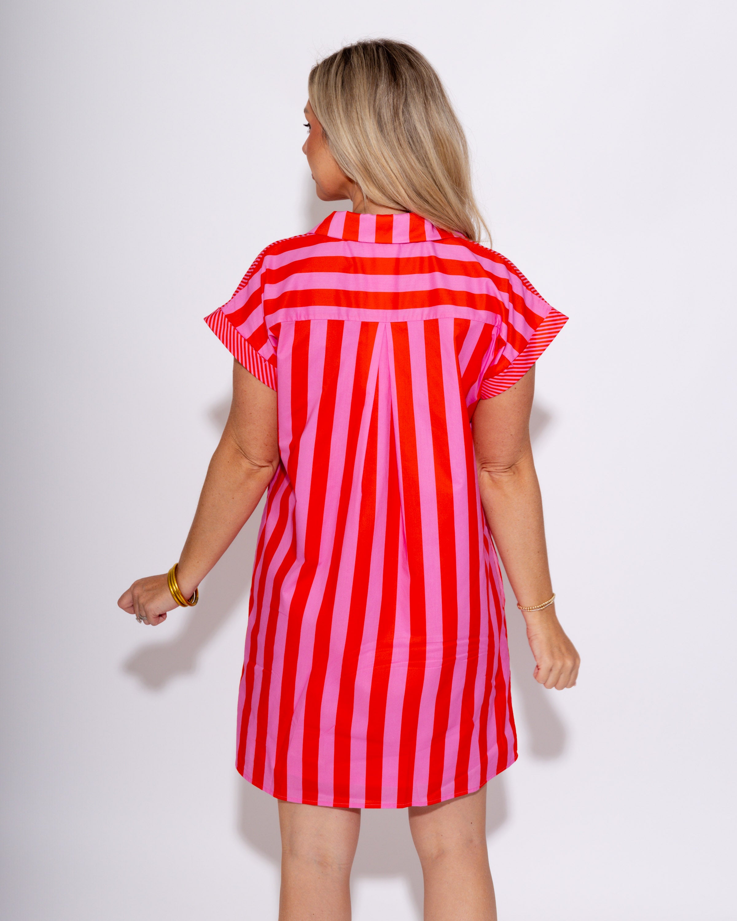 Summer Stripe Button Down Mini Dress
