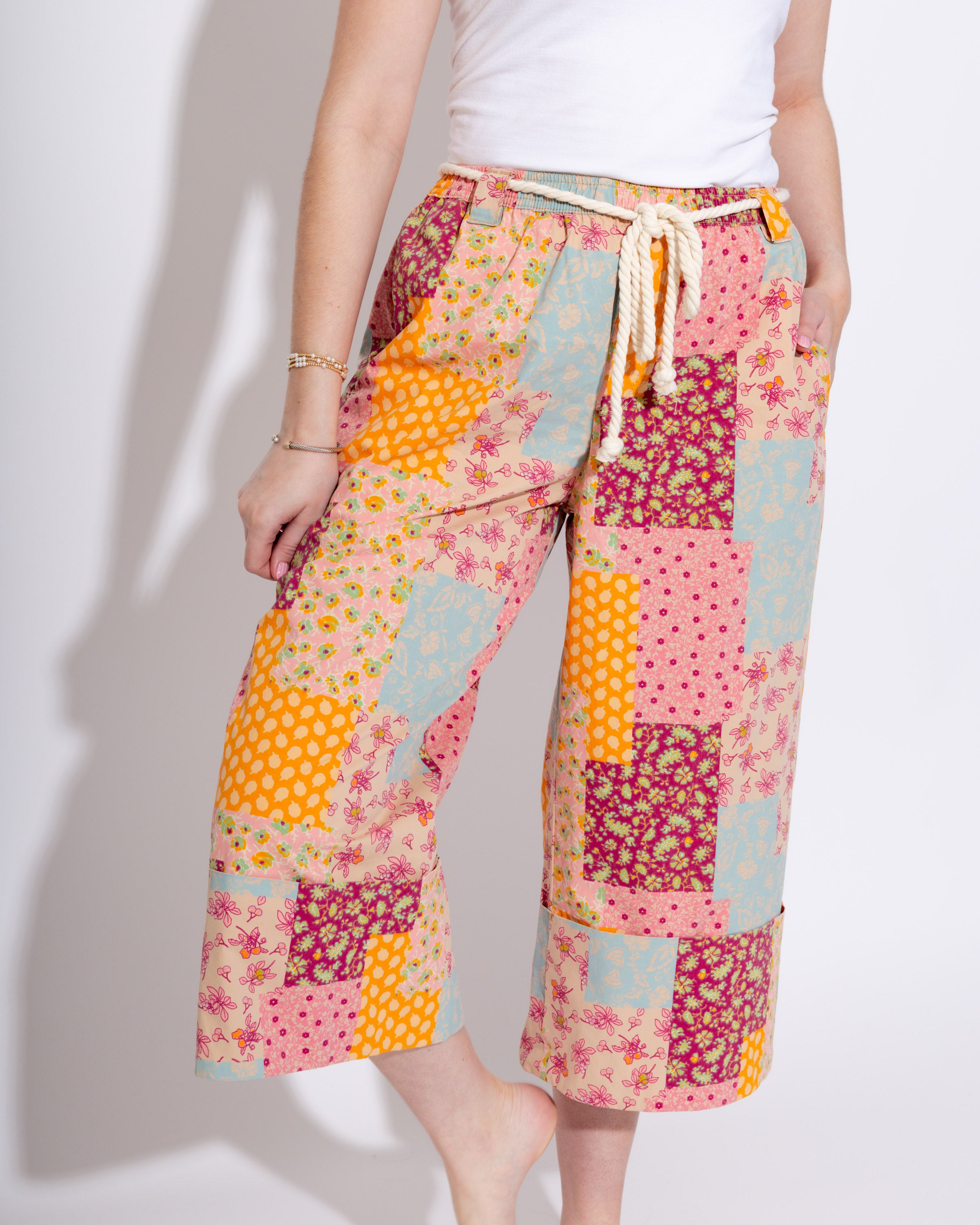 Floral Patchwork Pants