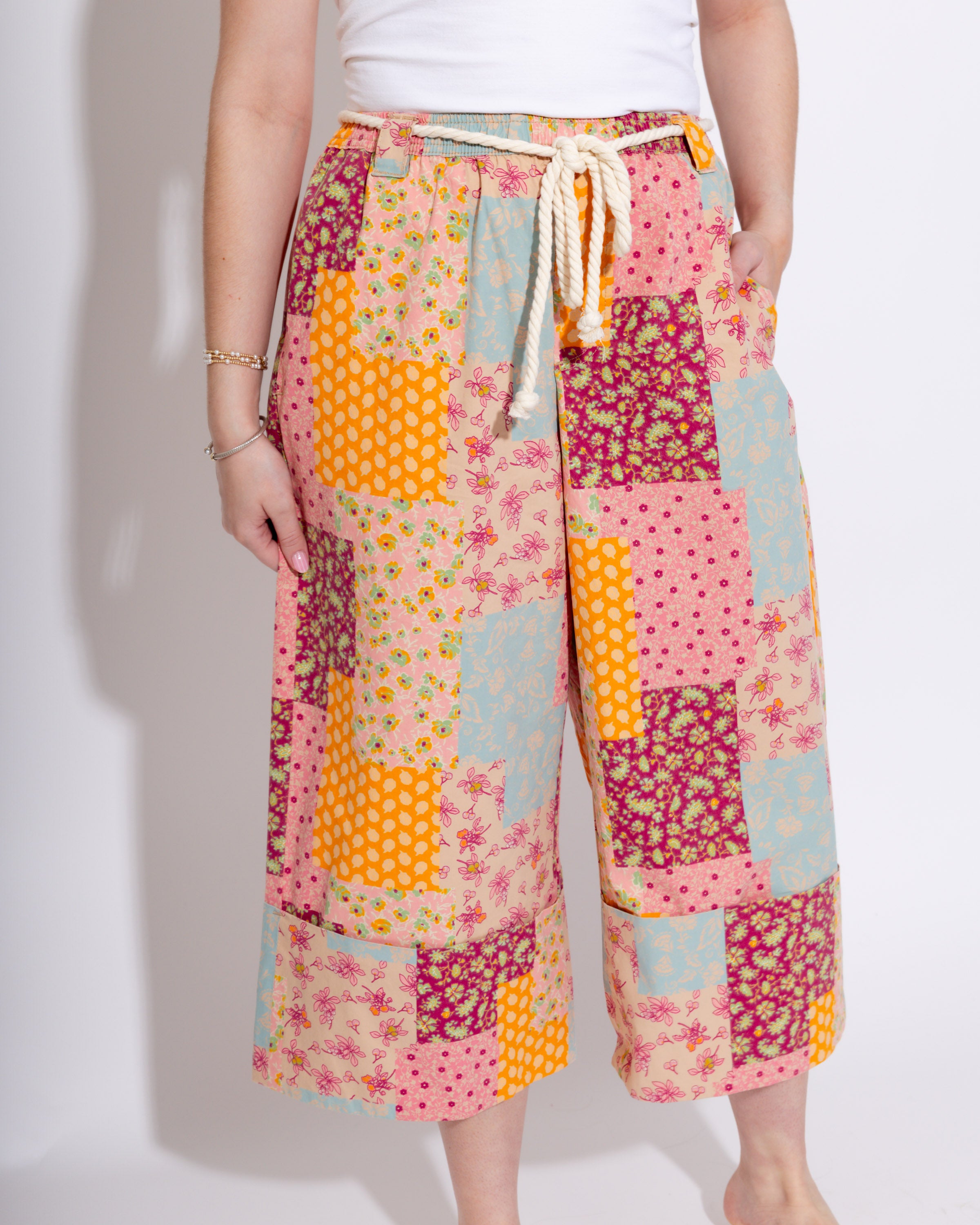 Floral Patchwork Pants