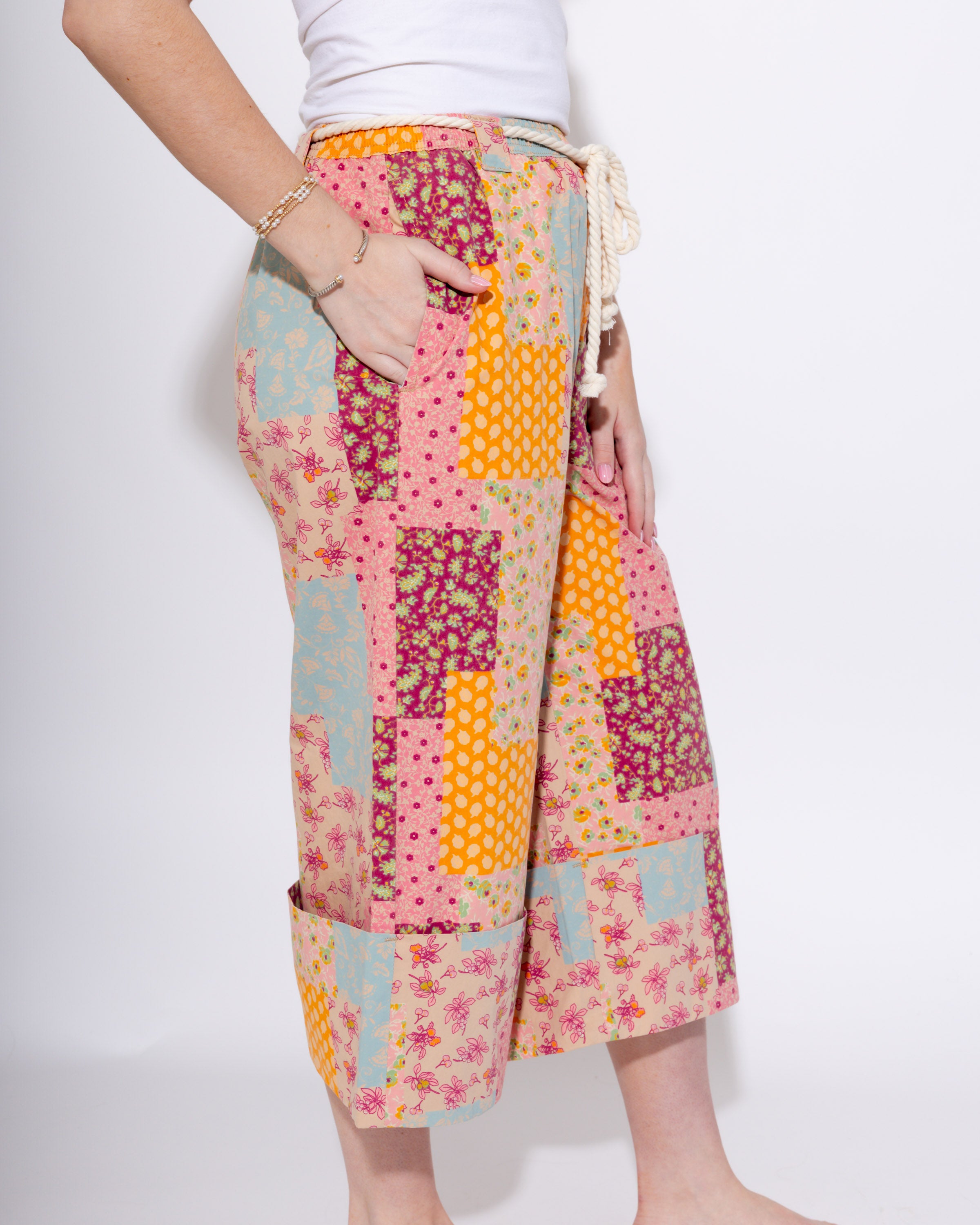 Floral Patchwork Pants