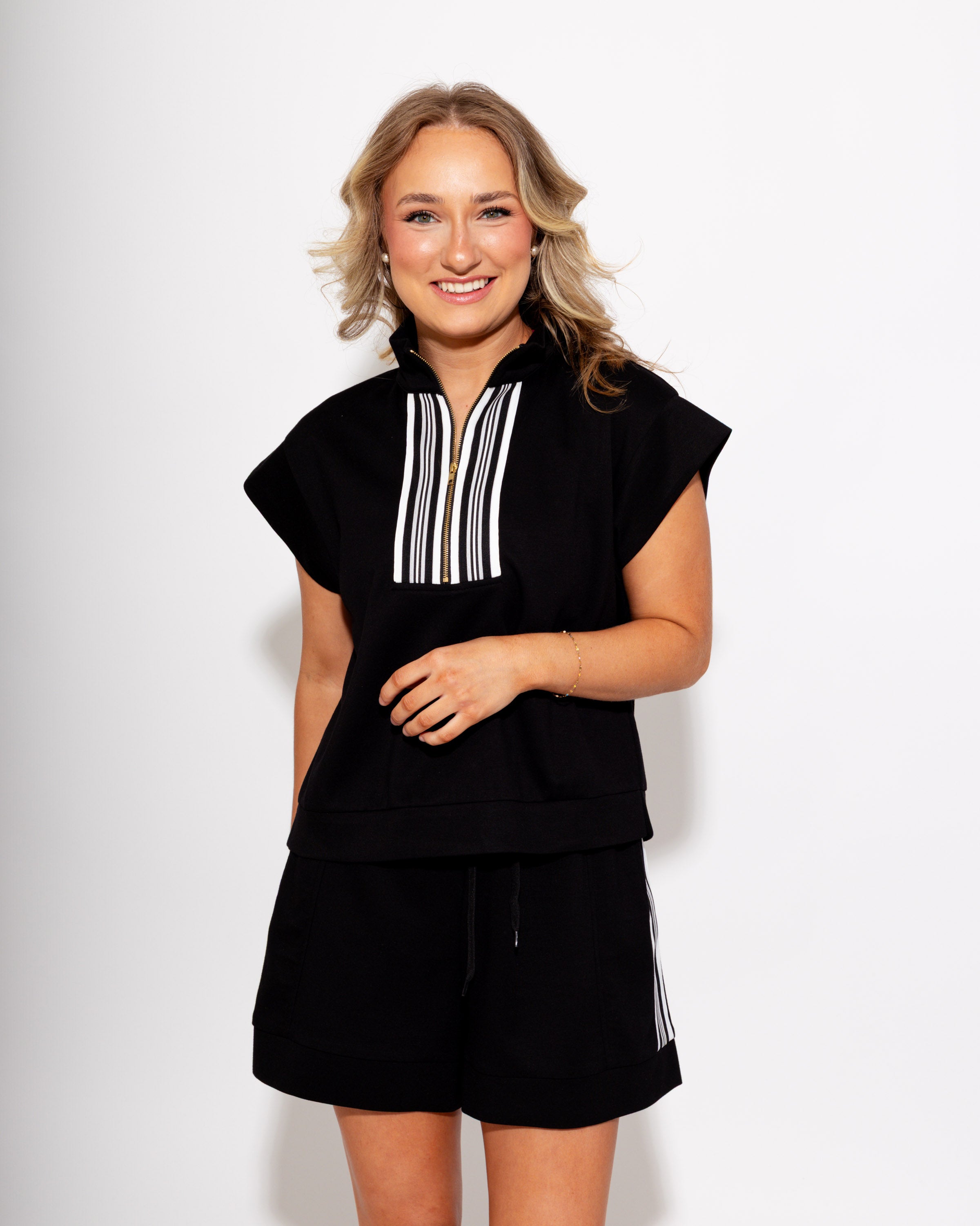 Chic Black Zip-Front Active Set