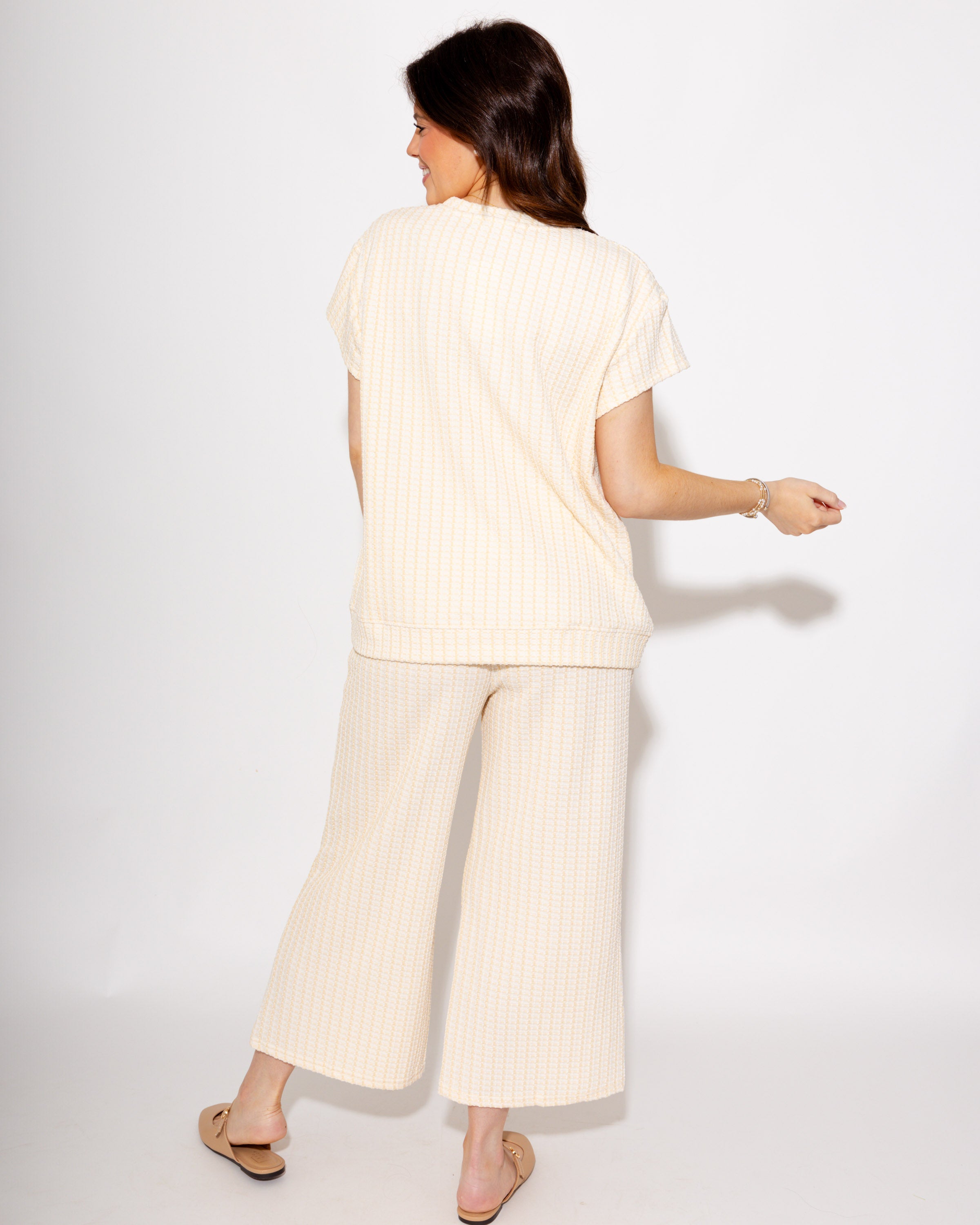 Comfort Chic Textured Set in Cream