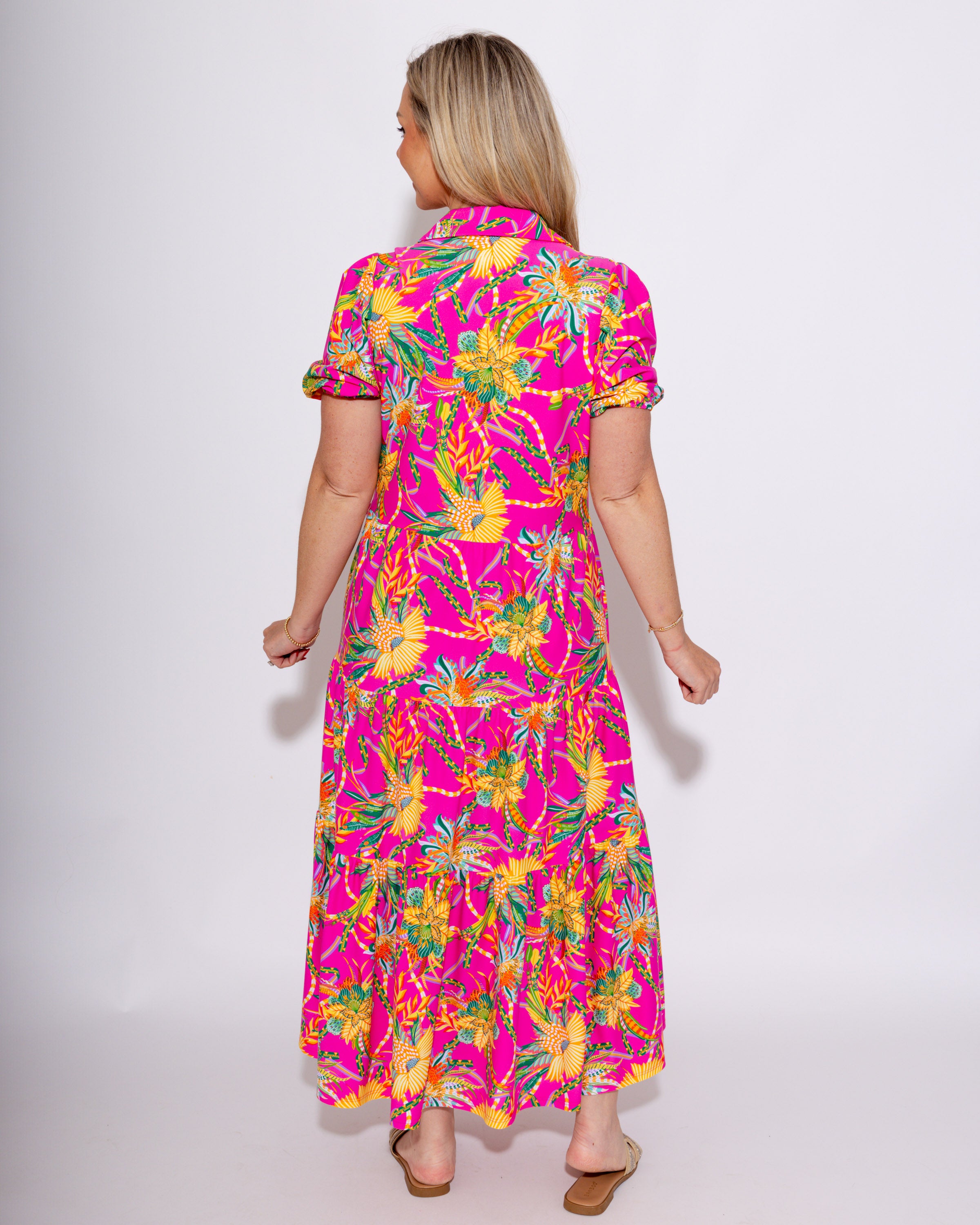 Jude Connally | Portia Dress in Peacock Floral Pink