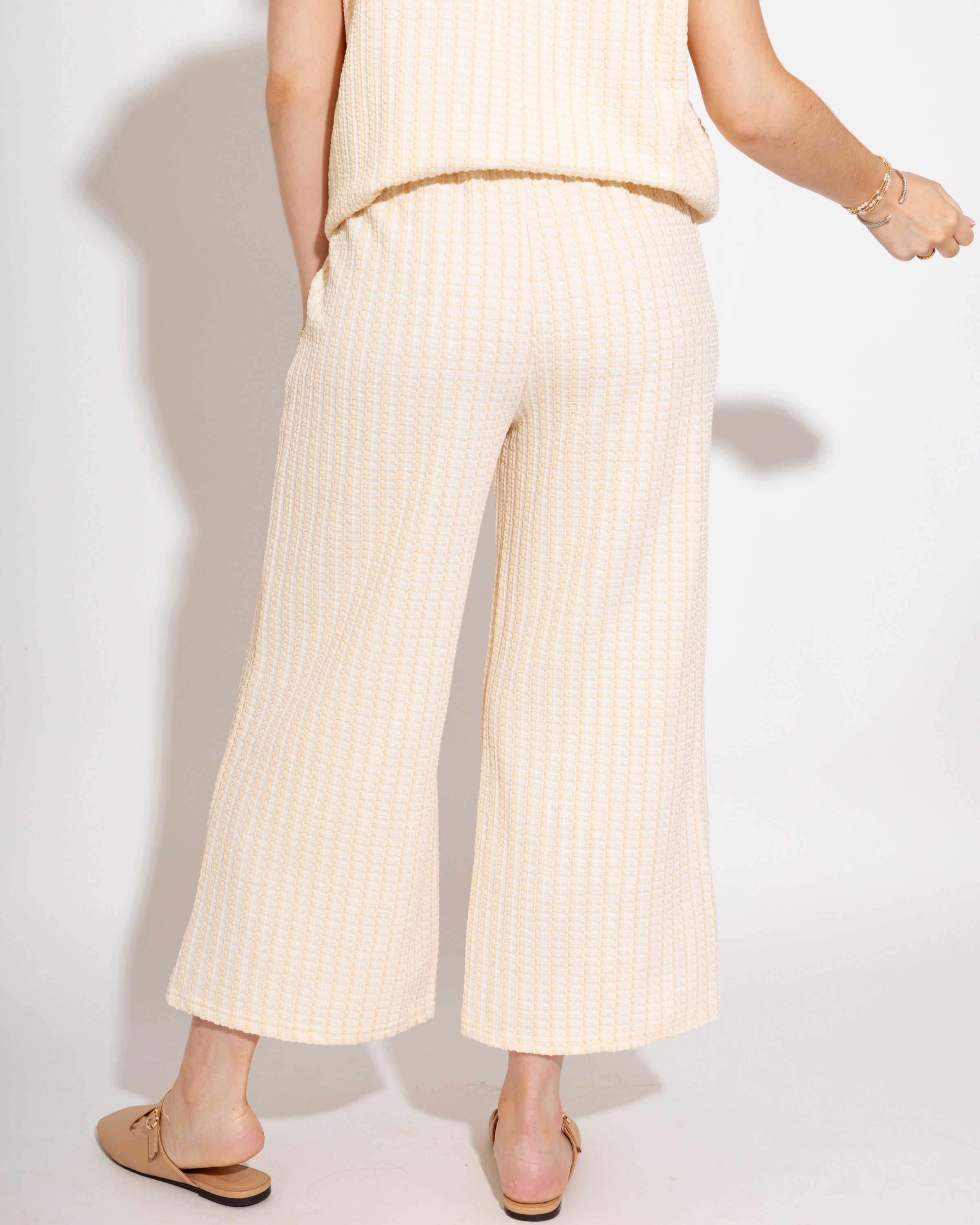 Comfort Chic Textured Set in Cream