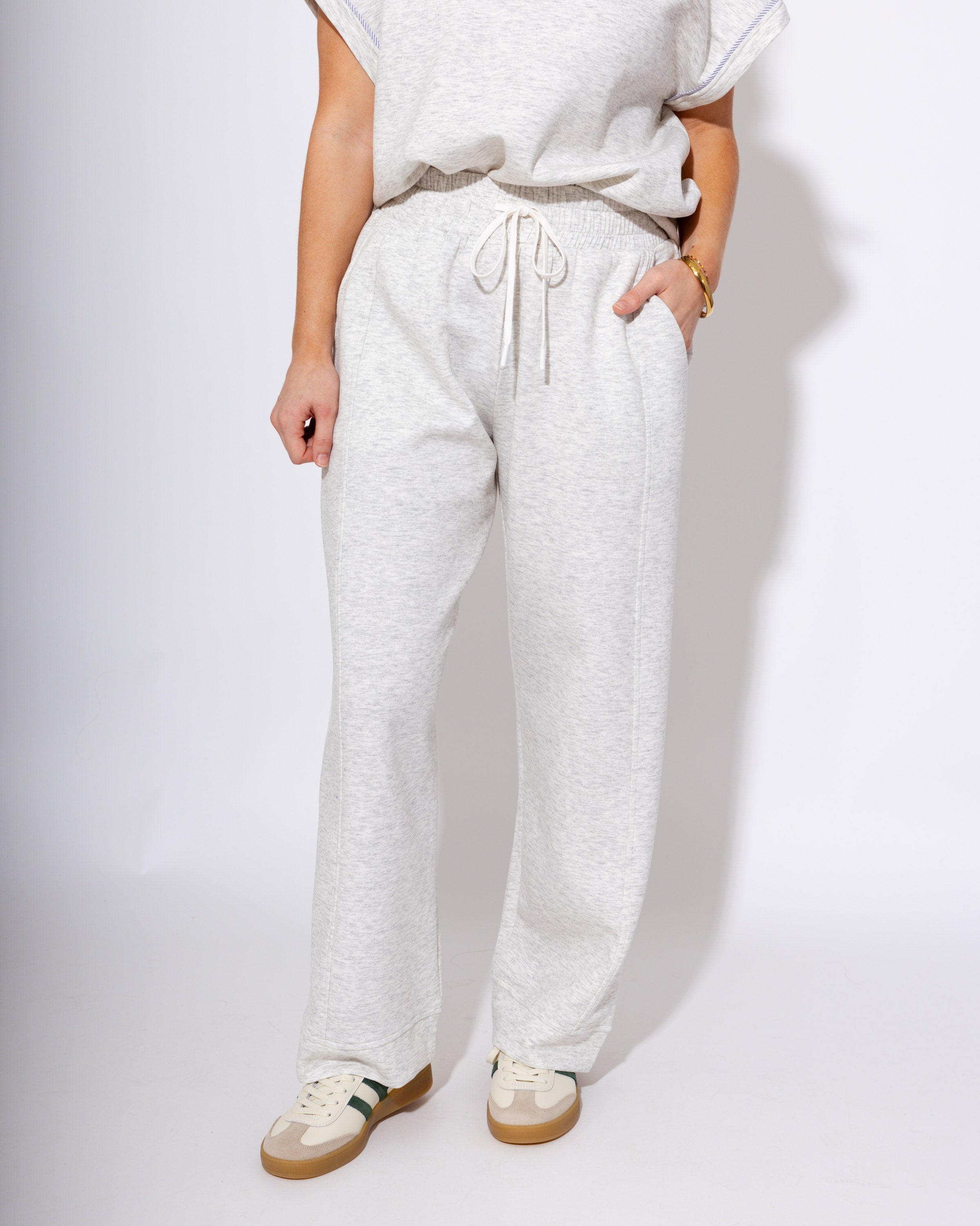 Contrast Collar Polo Top & Pants Set