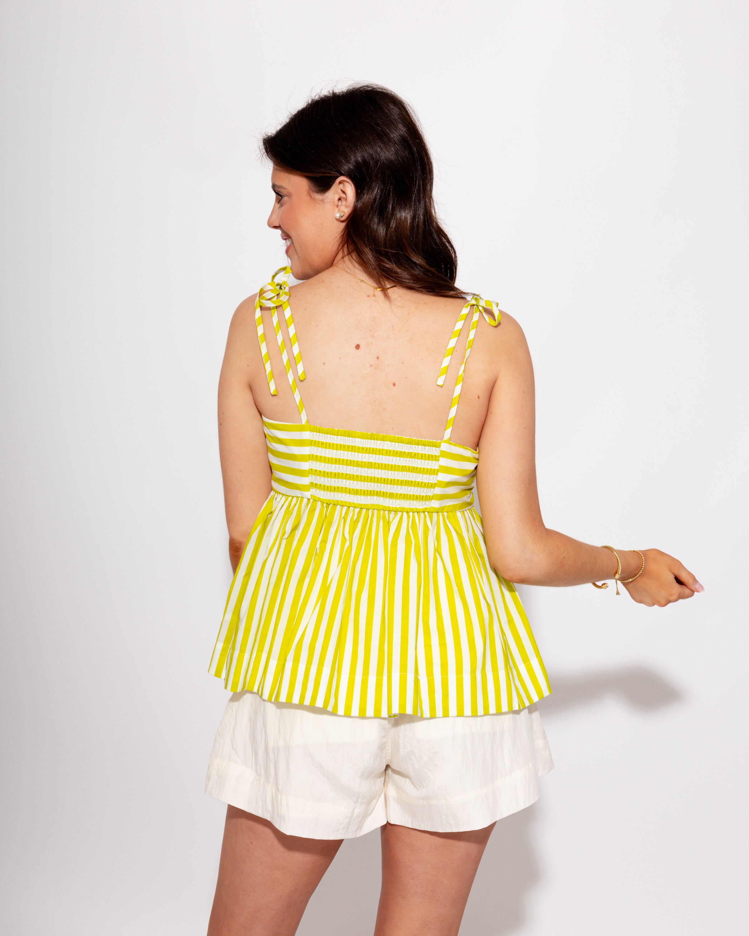 Smocked Summer Tank in Lime