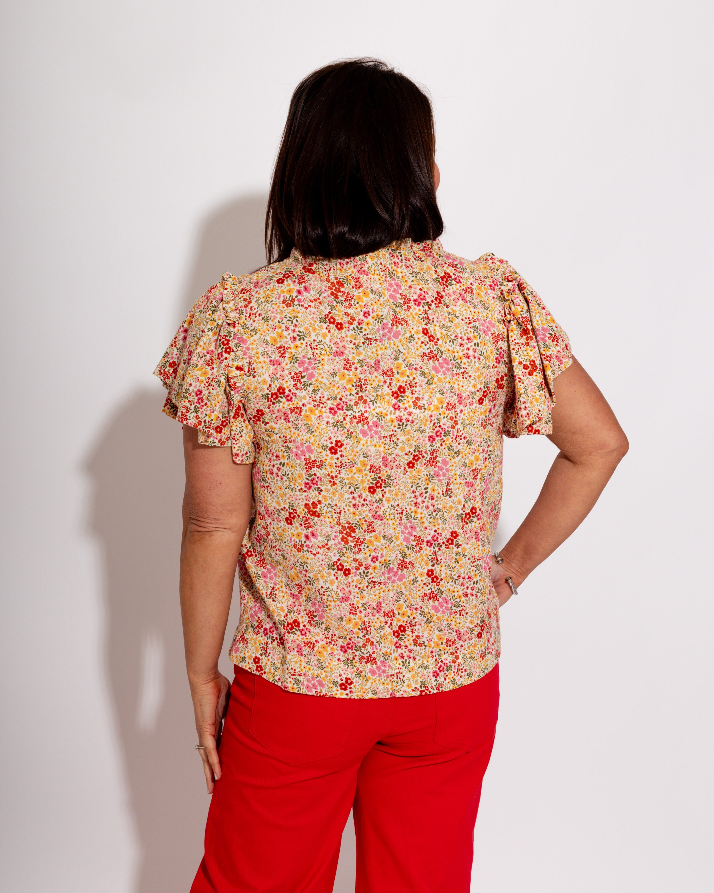 Ivy Jane | Ditsy Flounce Sleeve Top