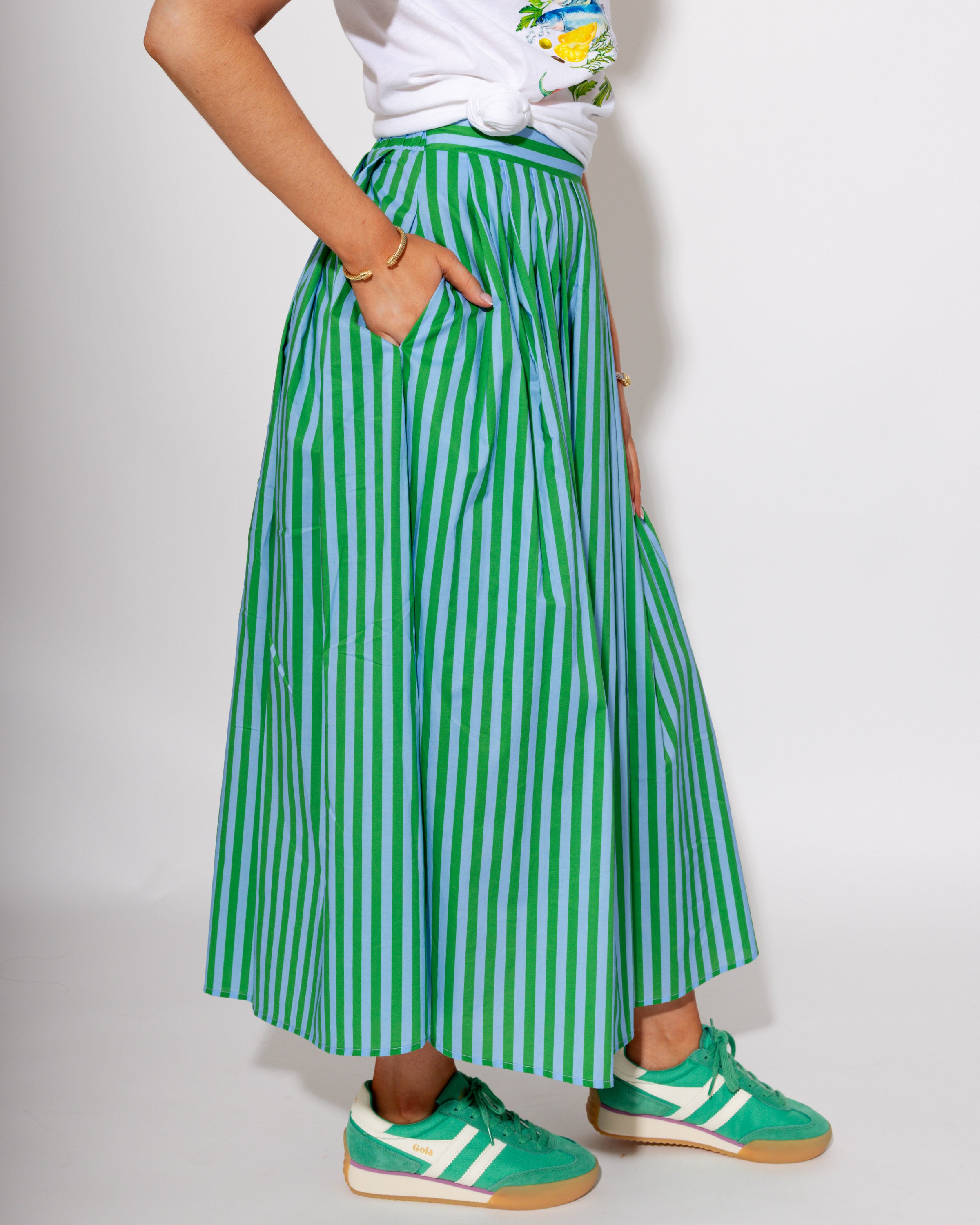 Timeless Stripe Midi Skirt